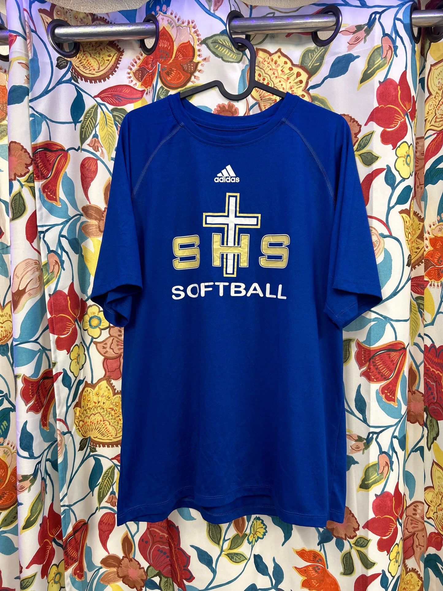 Adidas softball blue t-shirt