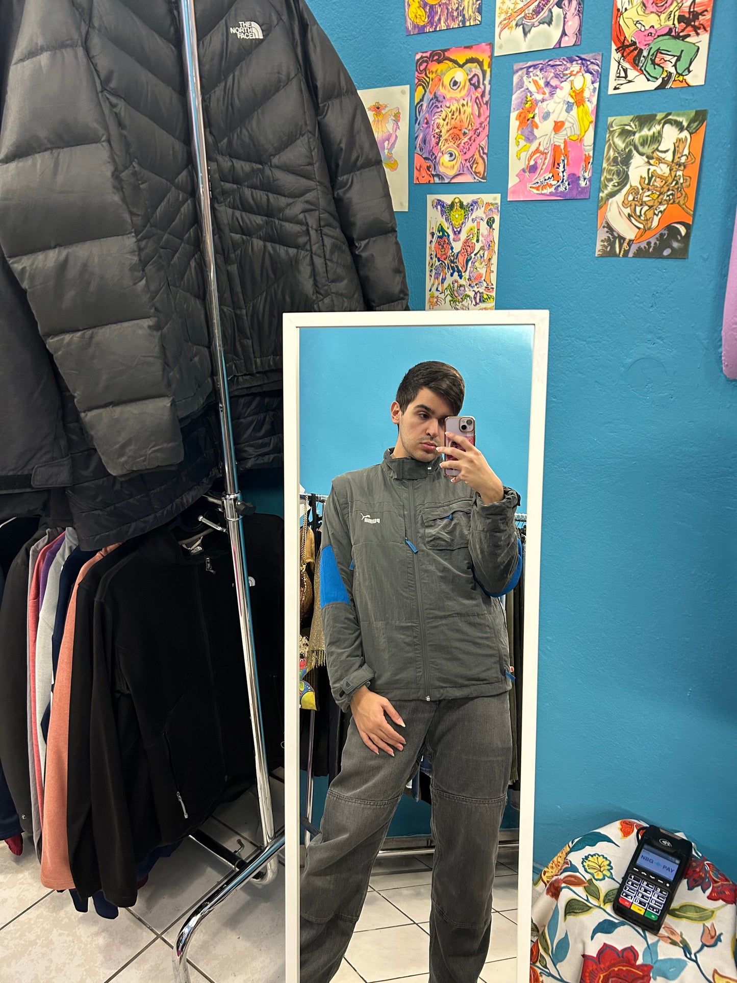Puma Dark Grey and Blue Windbreaker