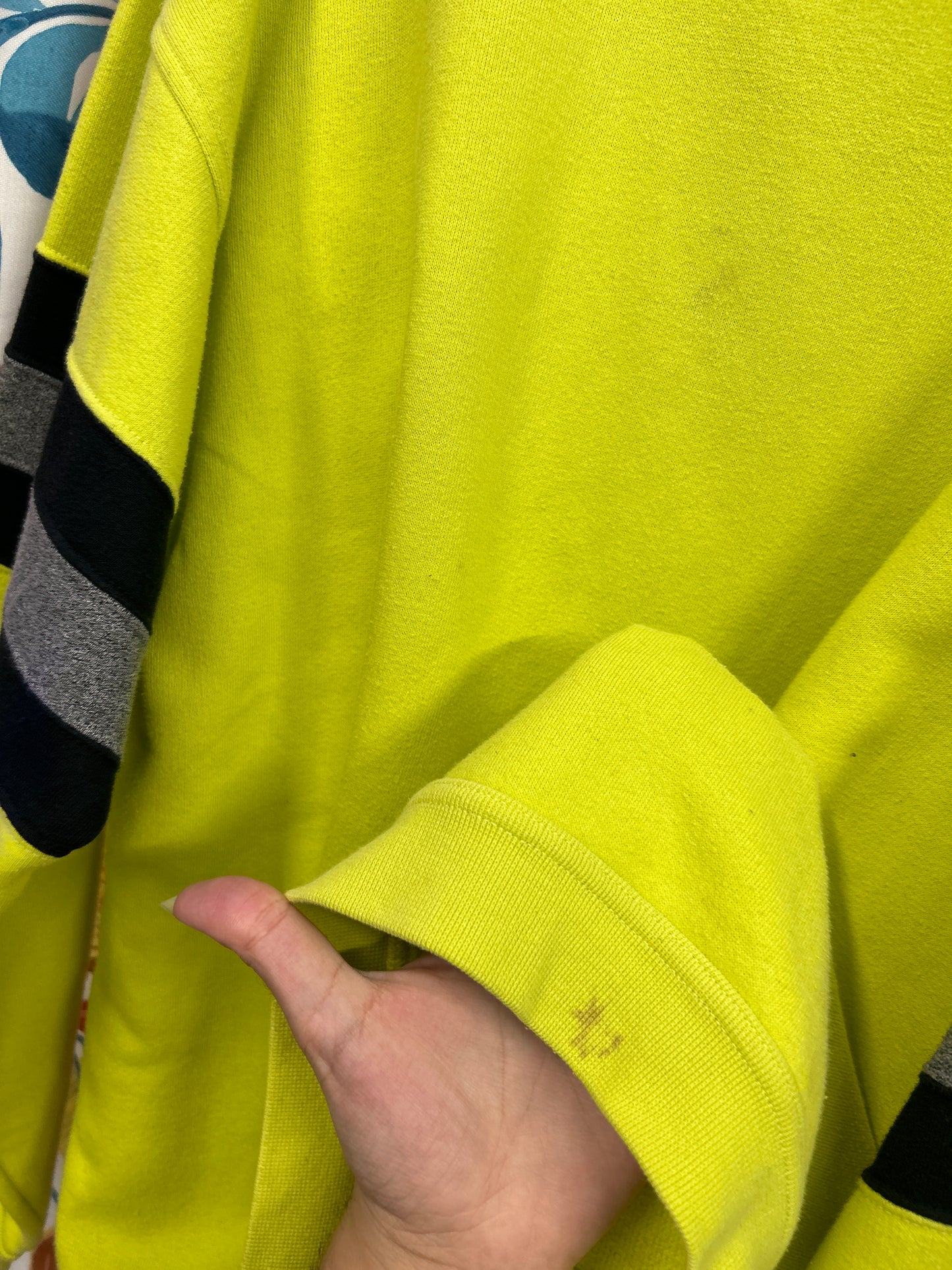Champion neon yellow retro crewneck