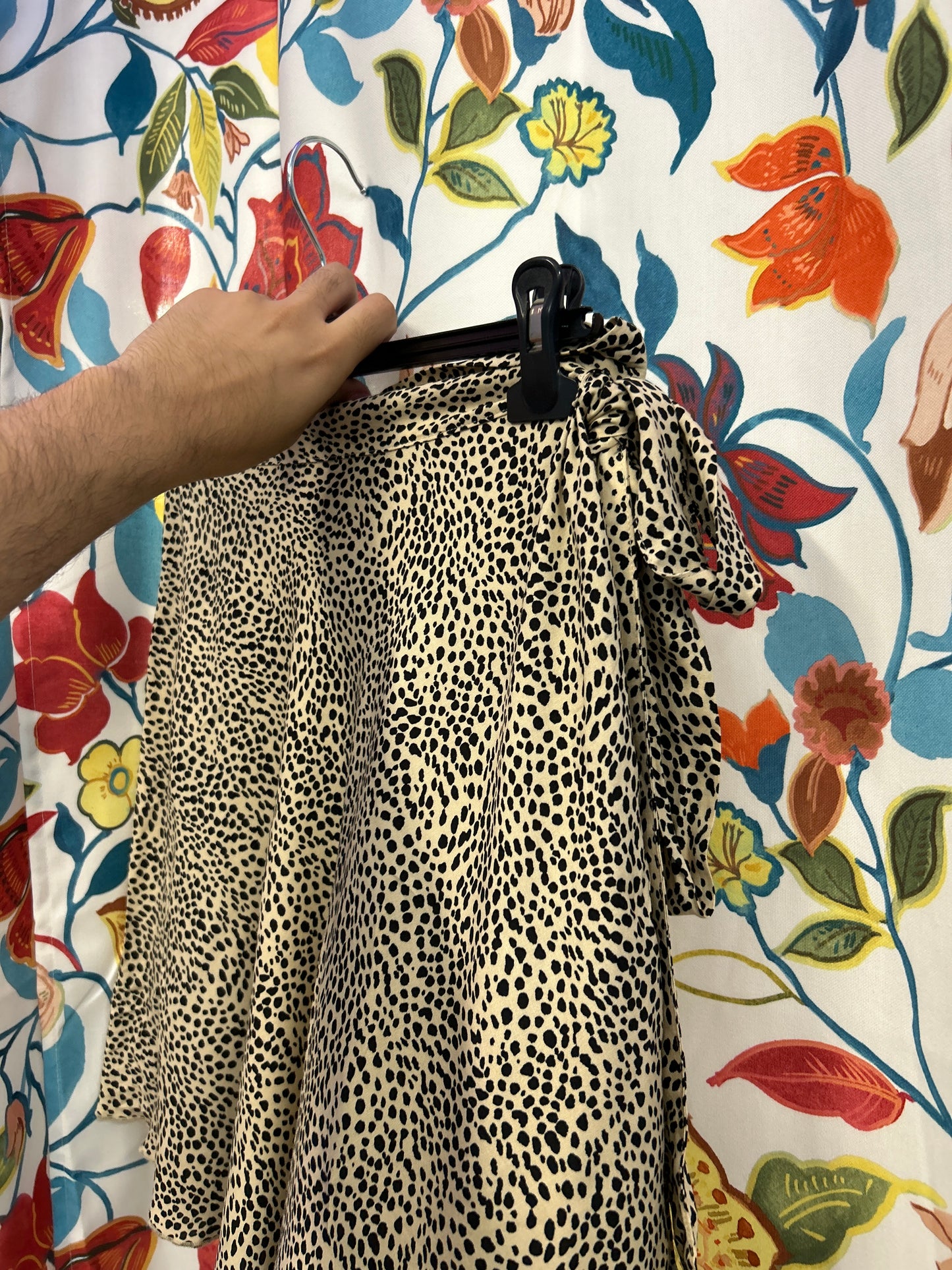 Y2k leopard wrap around skirt