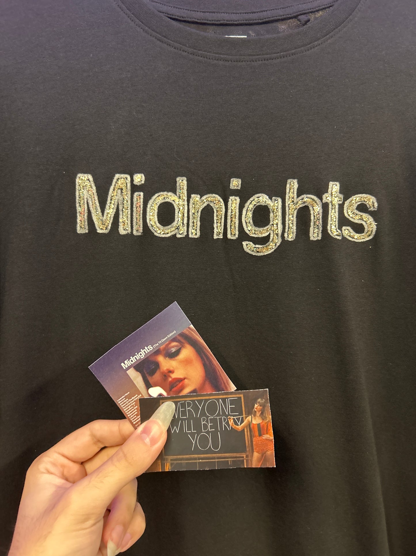 Taylor Swift 'Midnights' Handpainted Black T-shirt