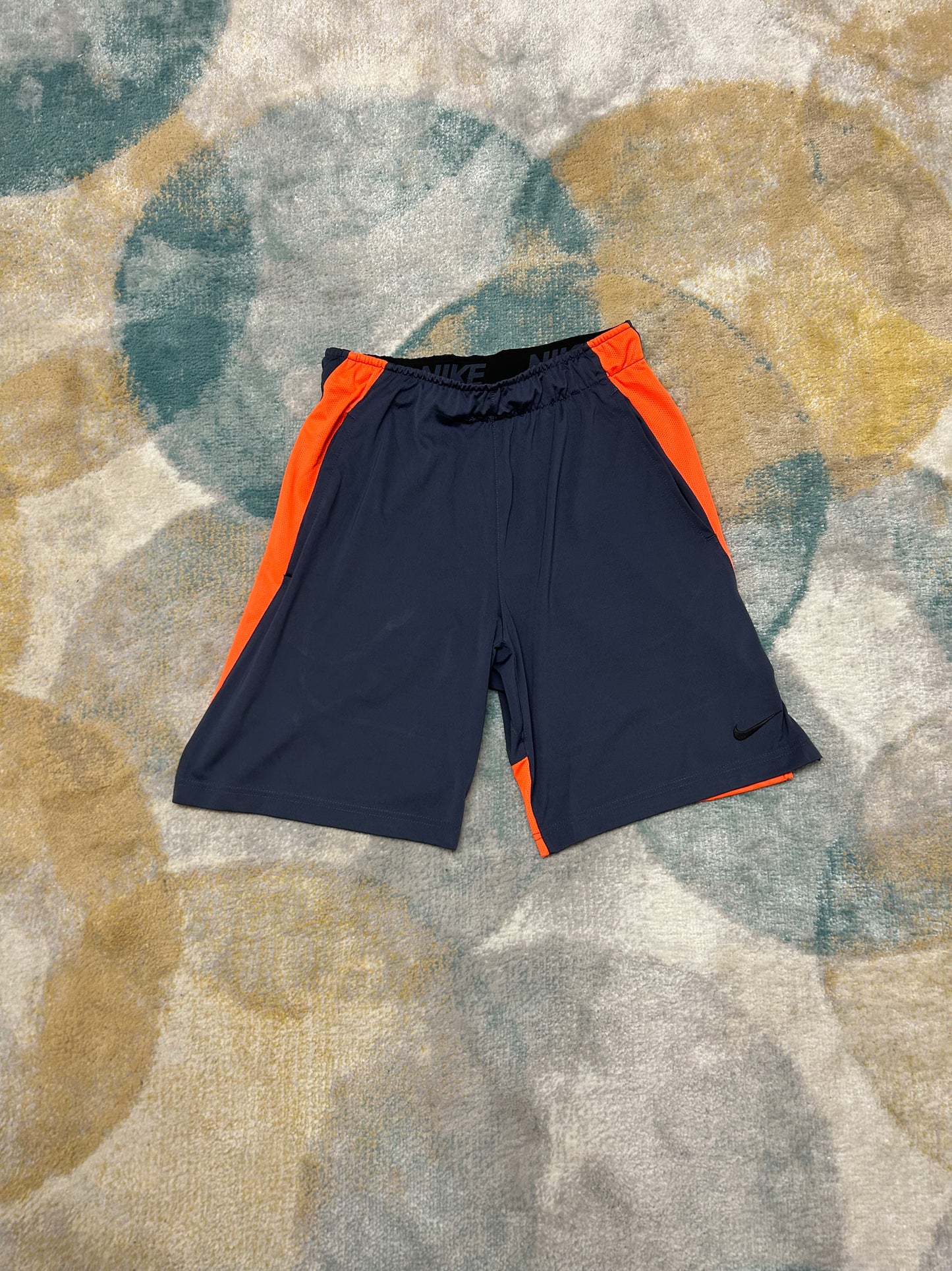 Nike blue and orange DriFit shorts