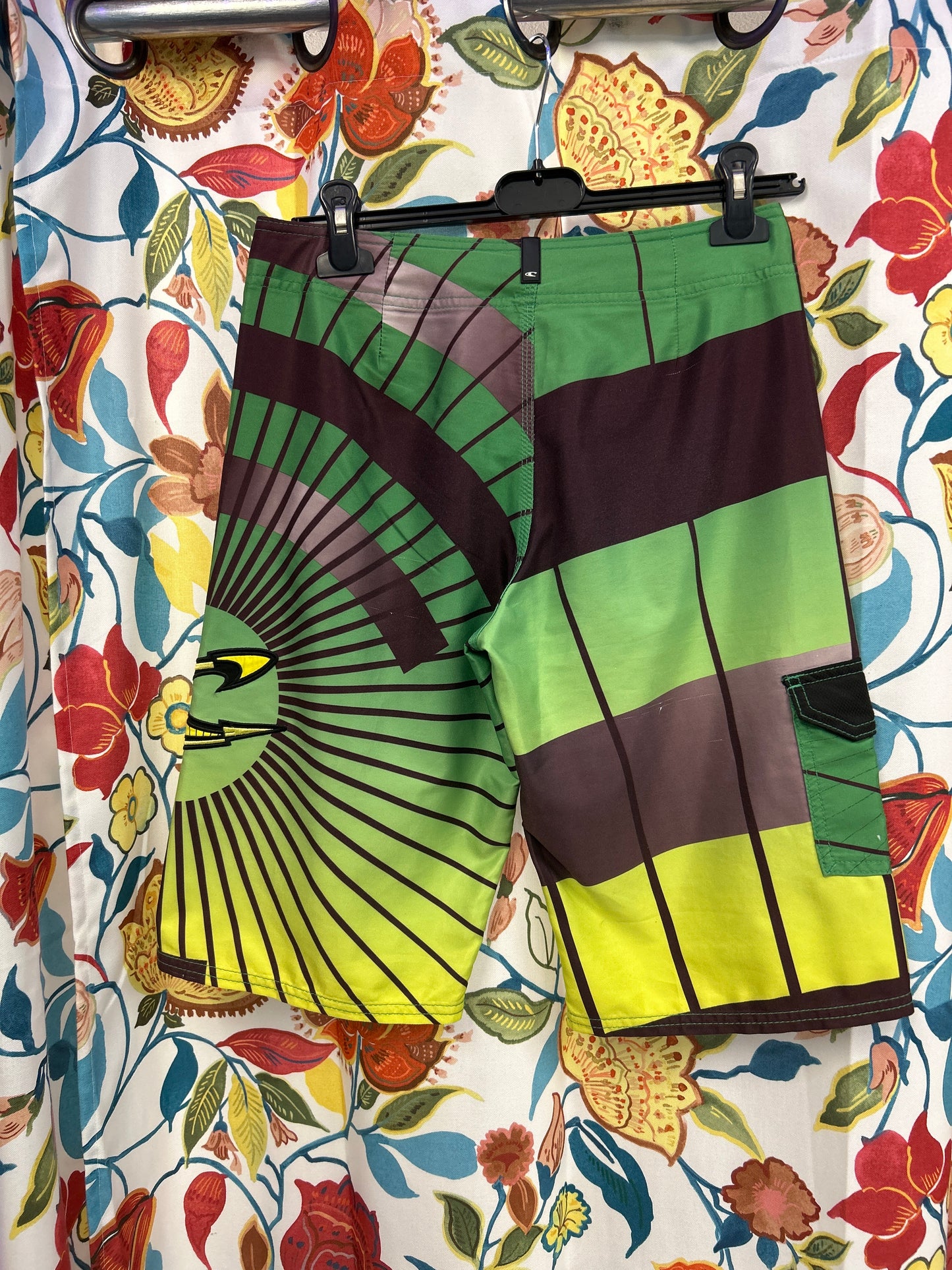 O'Neill vintage green brown and yellow swimming shorts