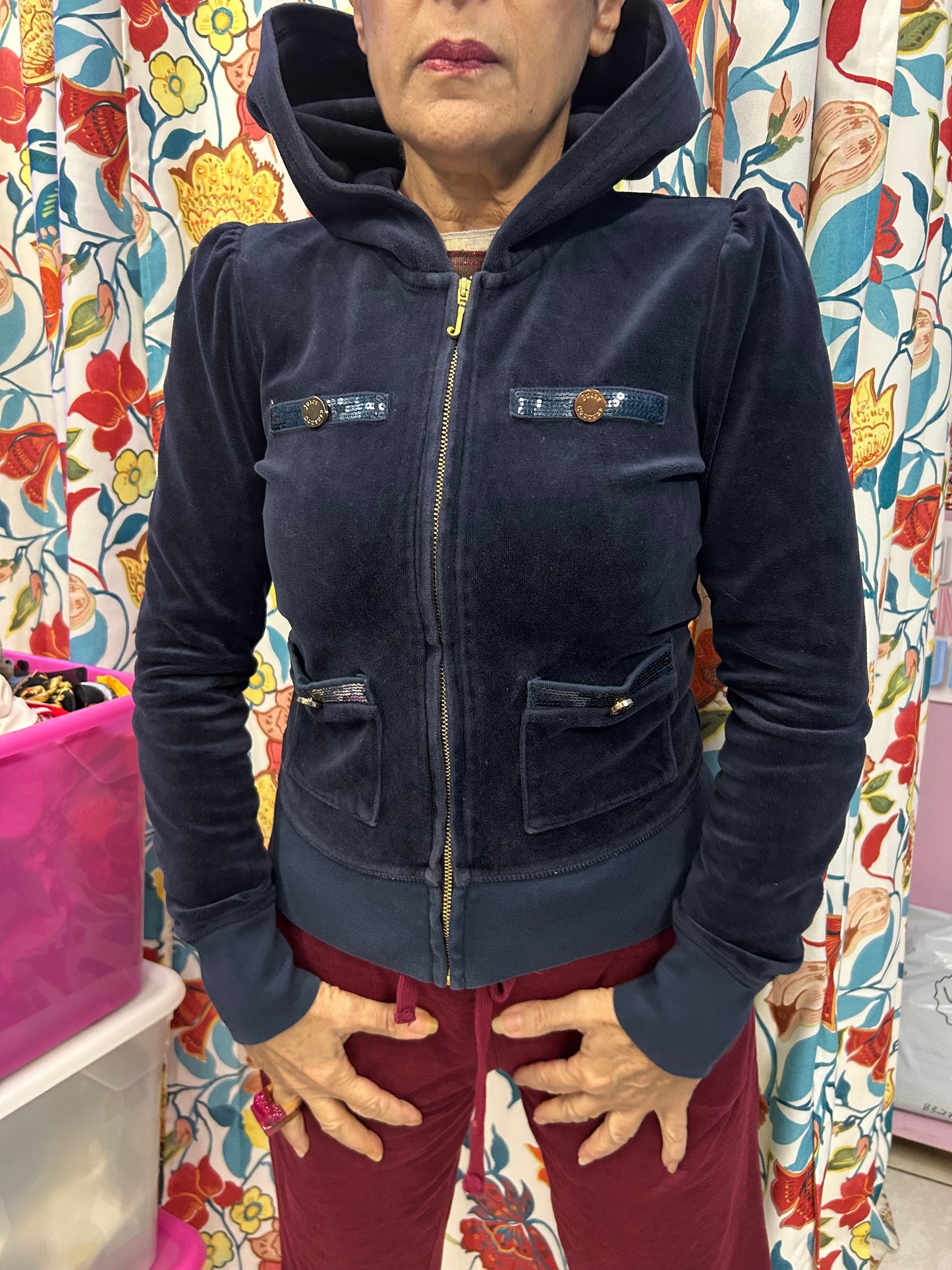 Juicy couture dark blue velour jacket