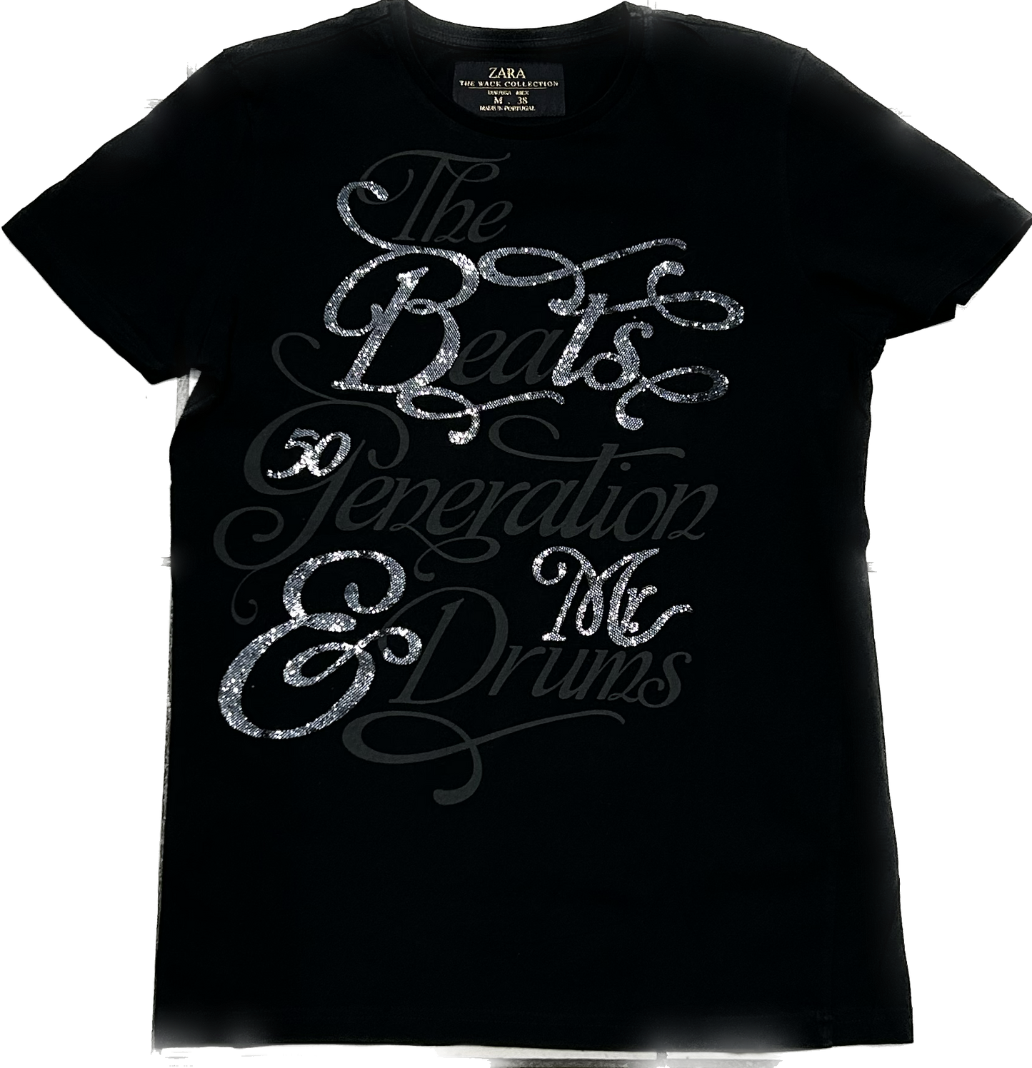 Y2K Zara Black Sequin T-shirt
