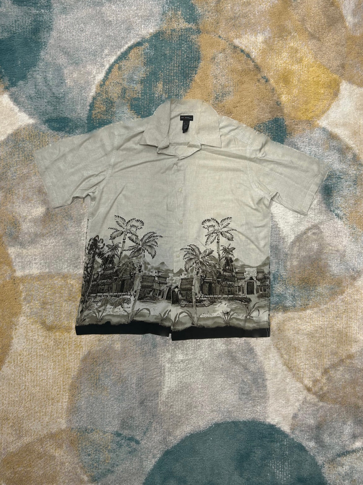 White and Brown Palmtree Summer Shirt