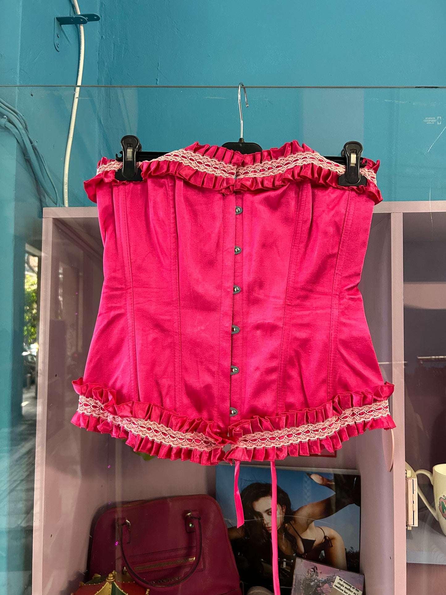 Hot Pink Lace Corset