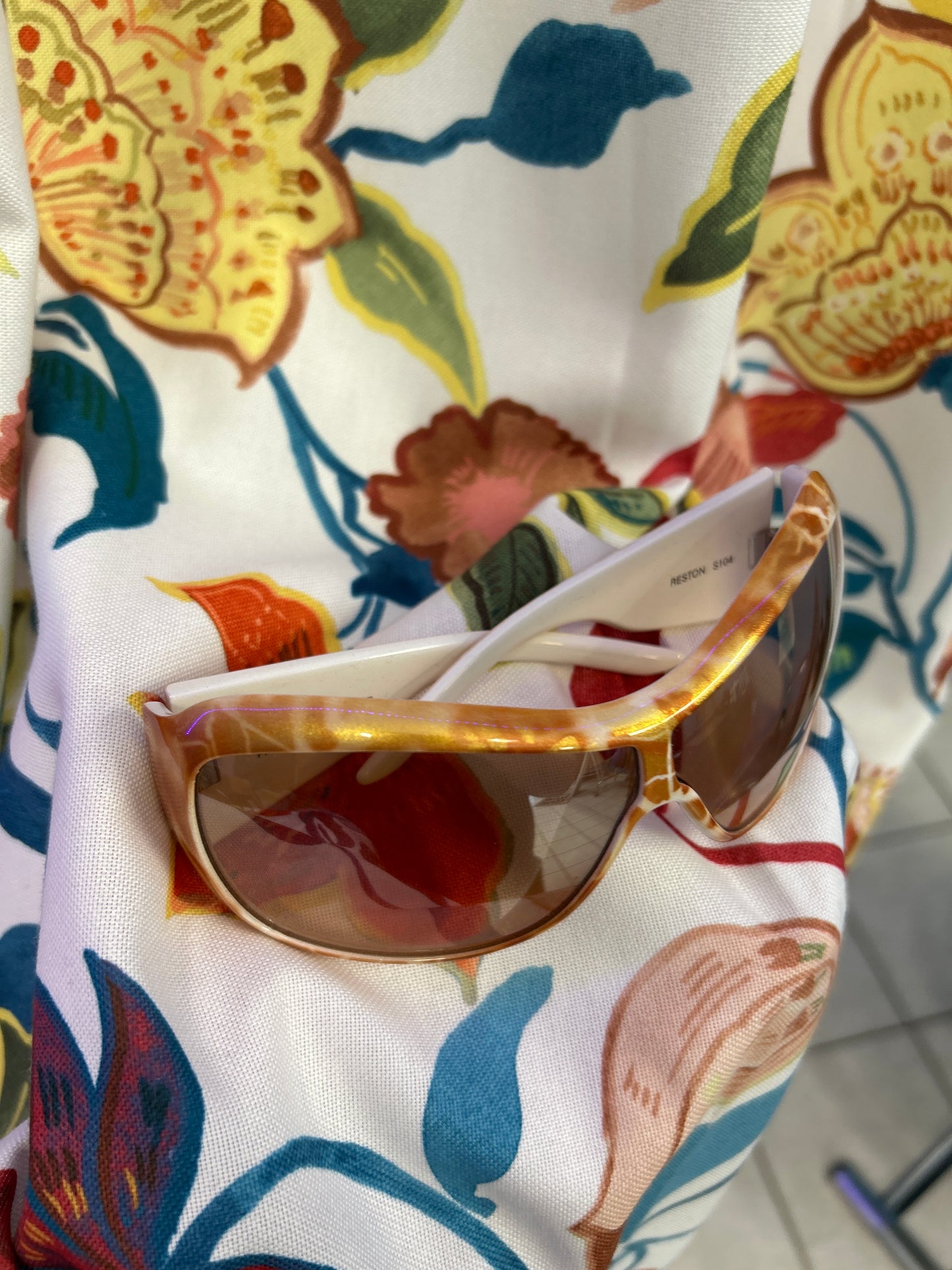 Orange gold and white deadstock shades sunglasses