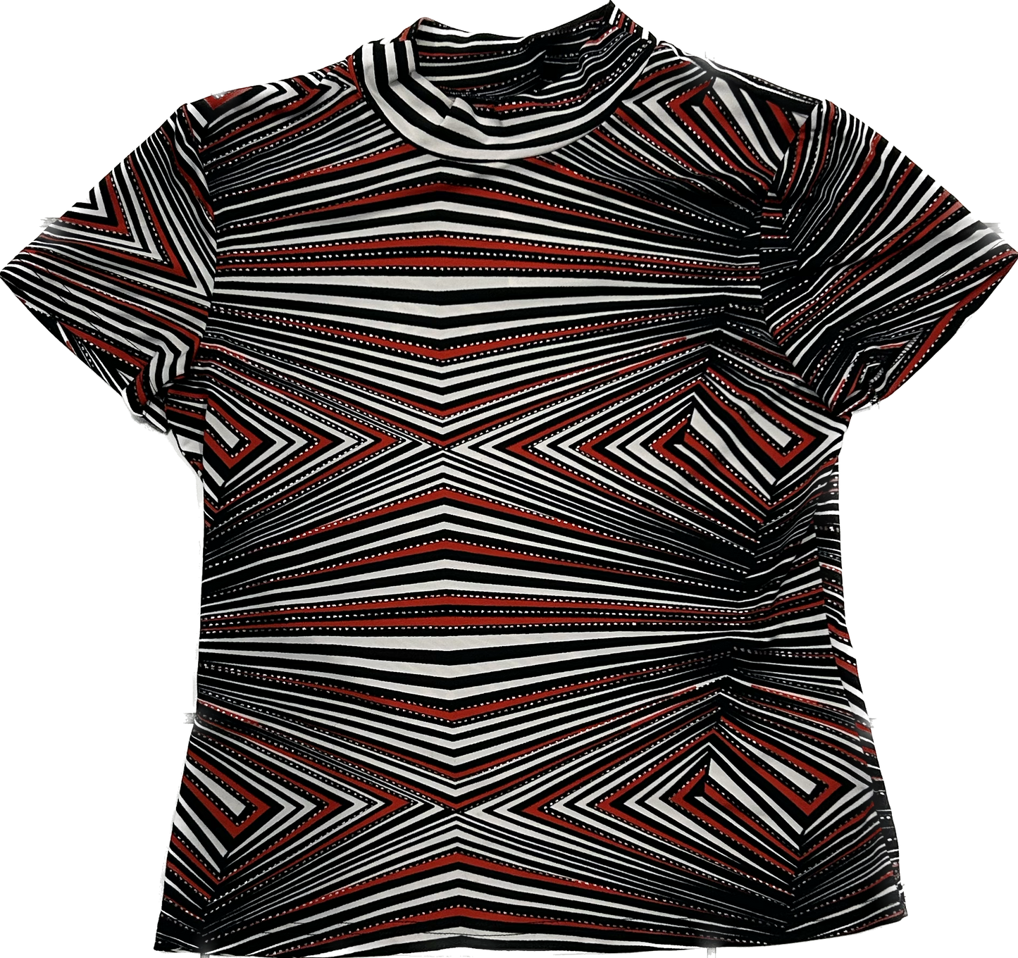 Abstract y2k red white black top