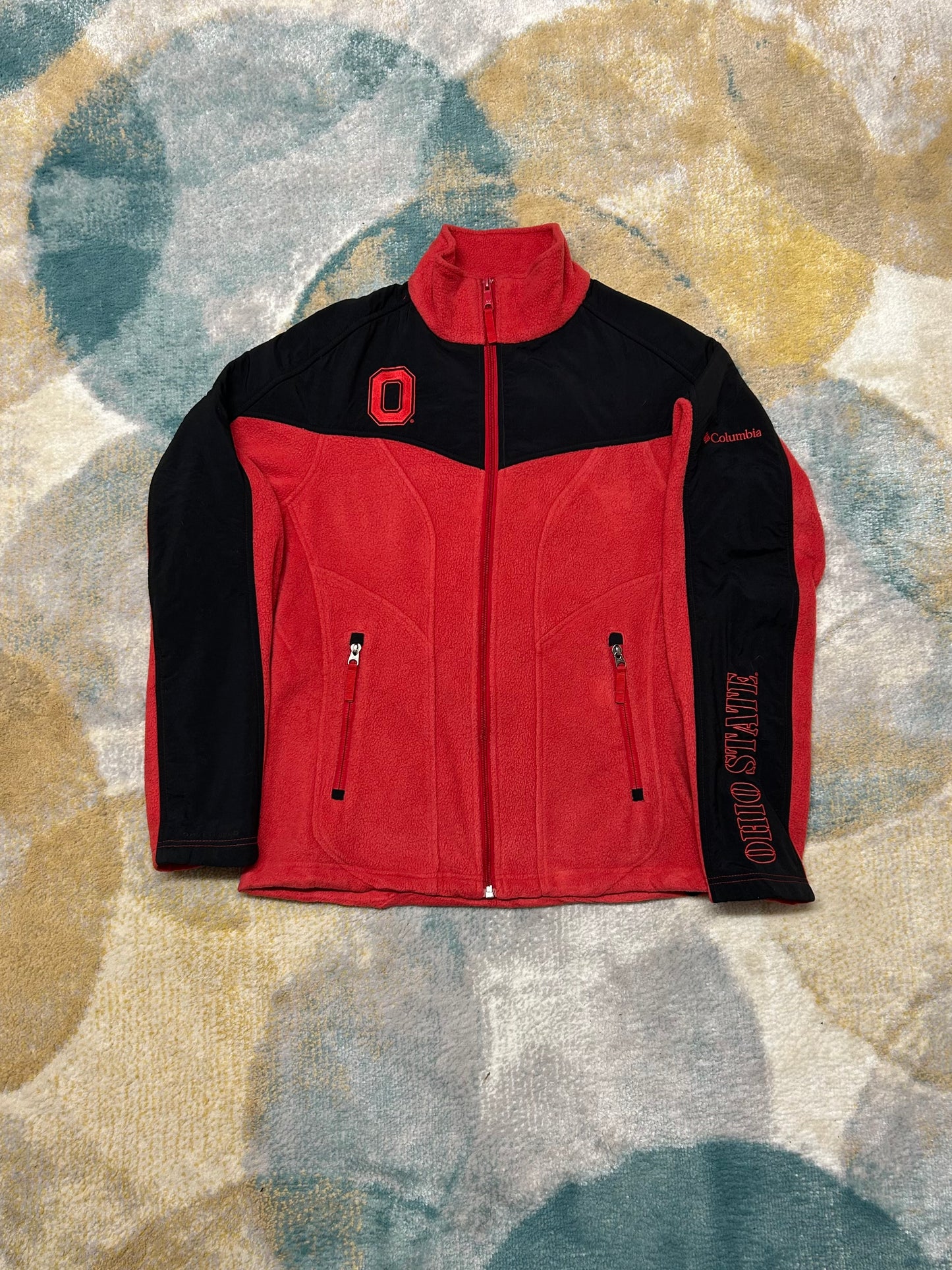 Columbia Hot Pink and black Ohio state fleece jacket