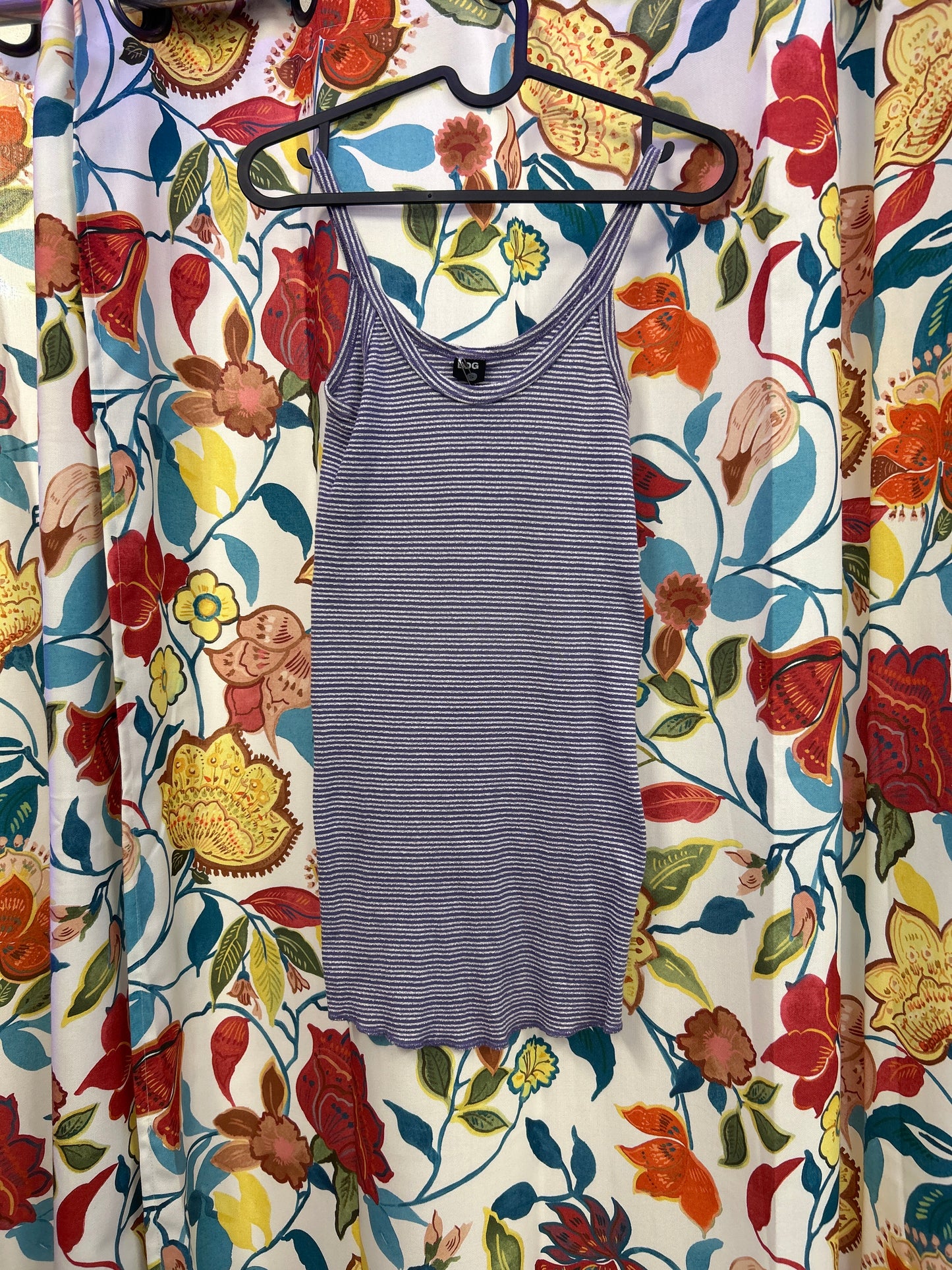Y2k bdg purple and white stripy top