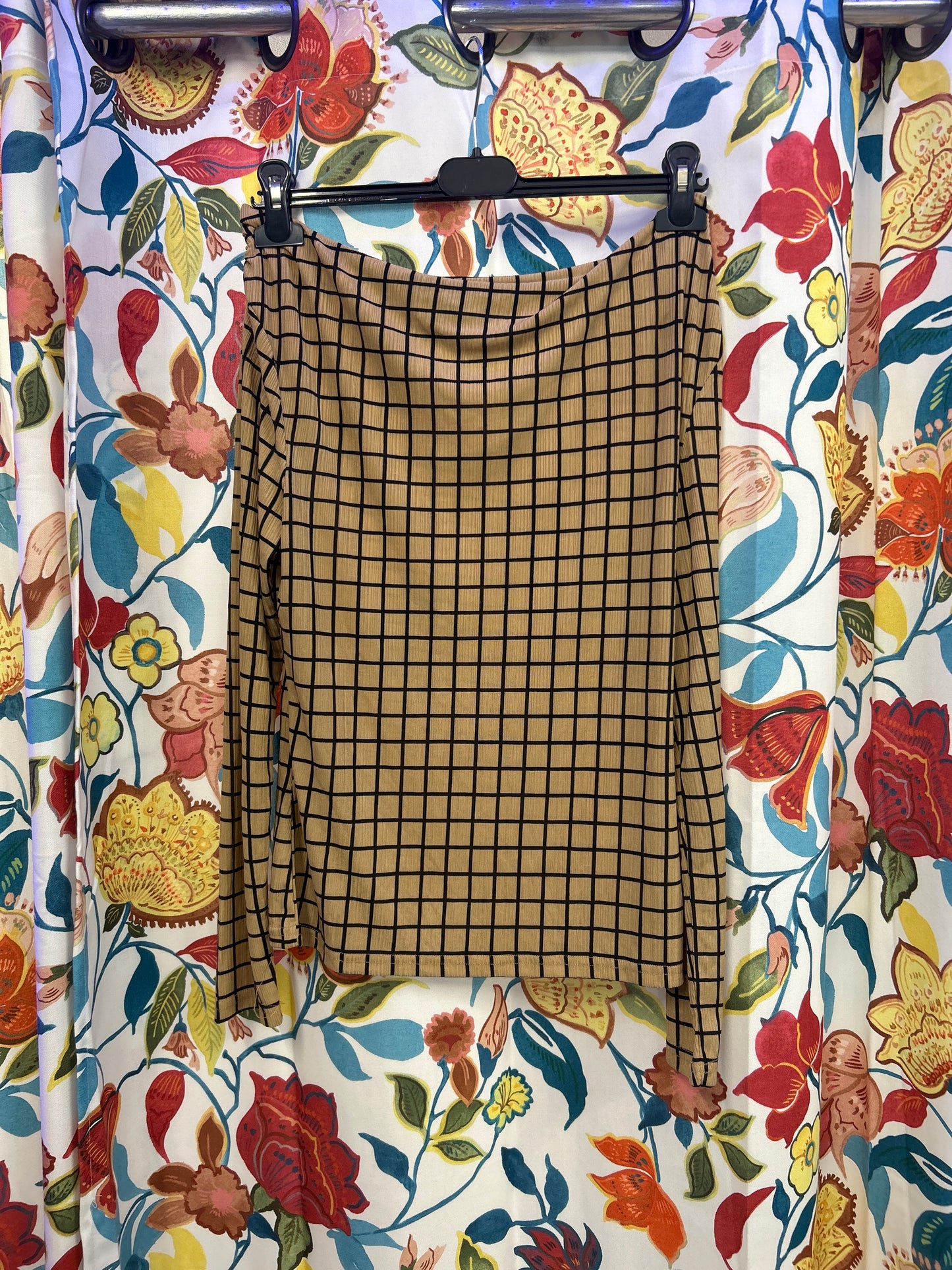 Y2k symmetrical brown long sleeve shirt