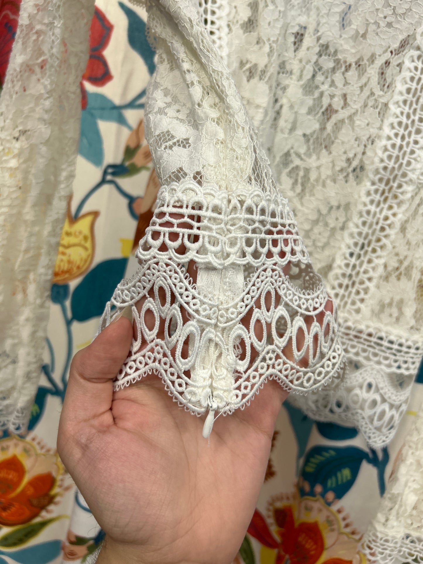 Y2k white lace top