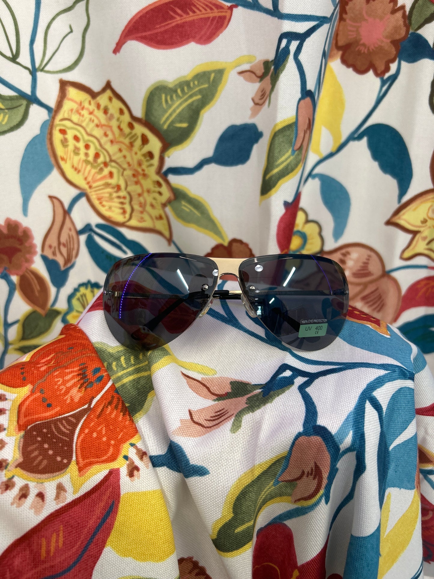Silver metal and black deadstock shades with uv protection