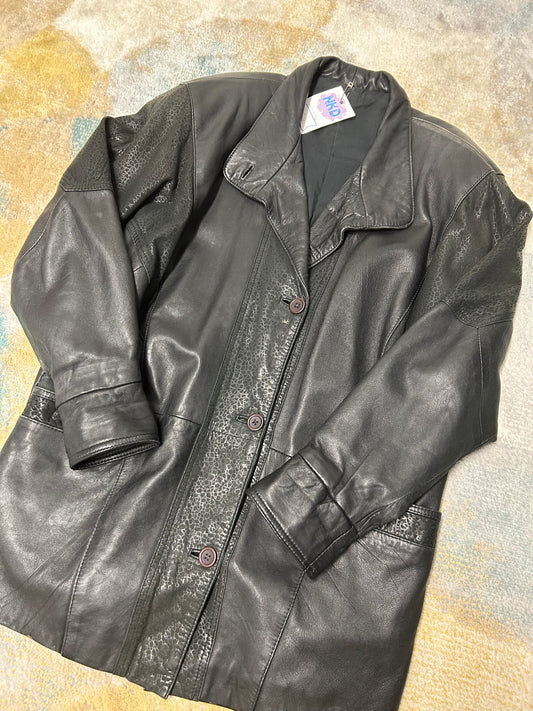Black 100% leather coat