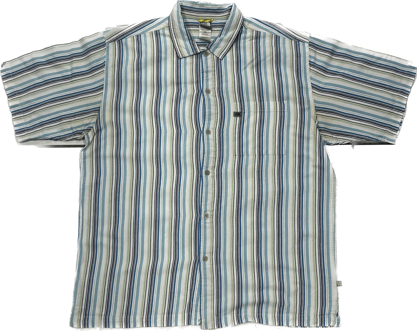 TheNorthFace A5 White Light Blue Grey Stripey Shirt