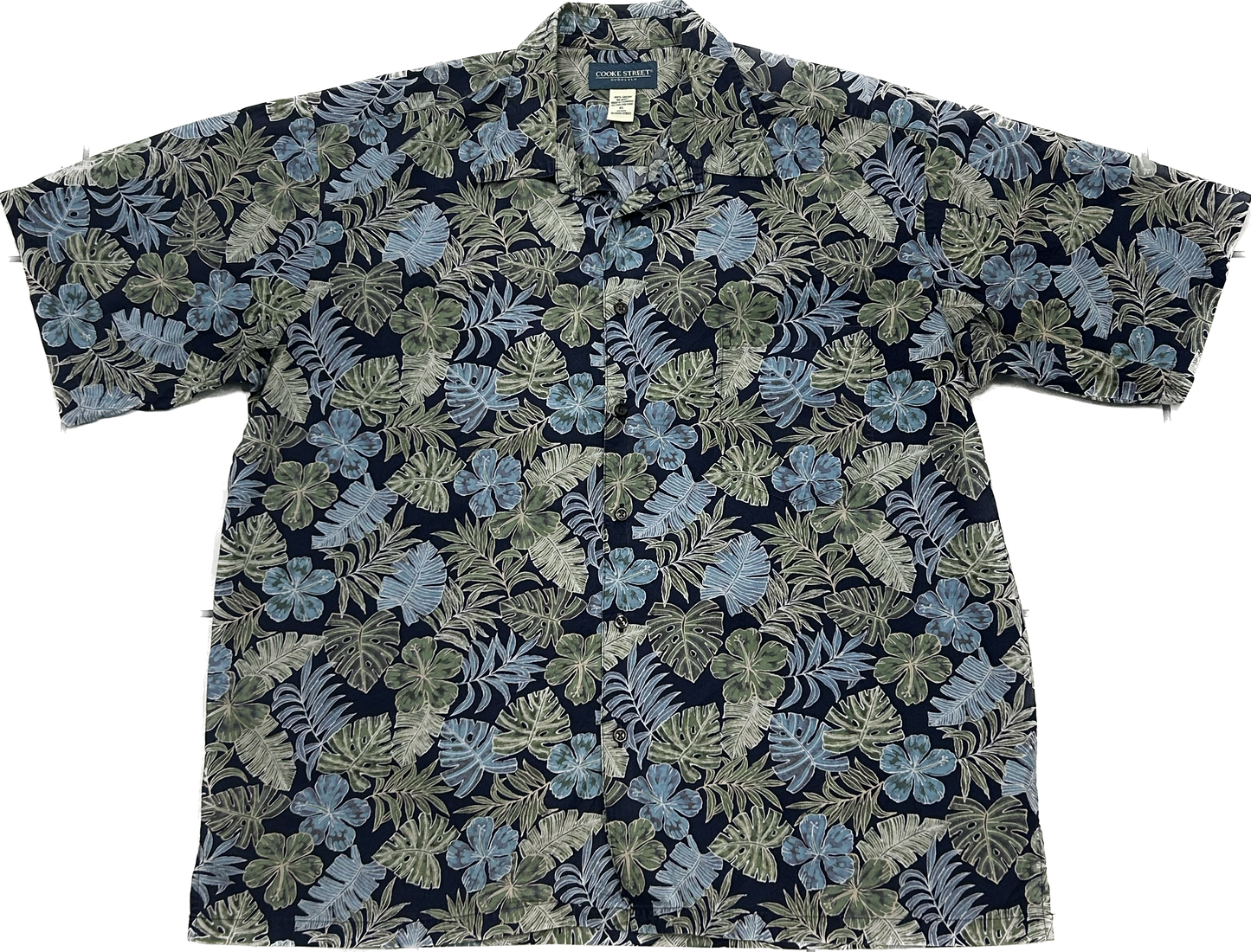 Black Blue and Green Floral Premium Summer Shirt