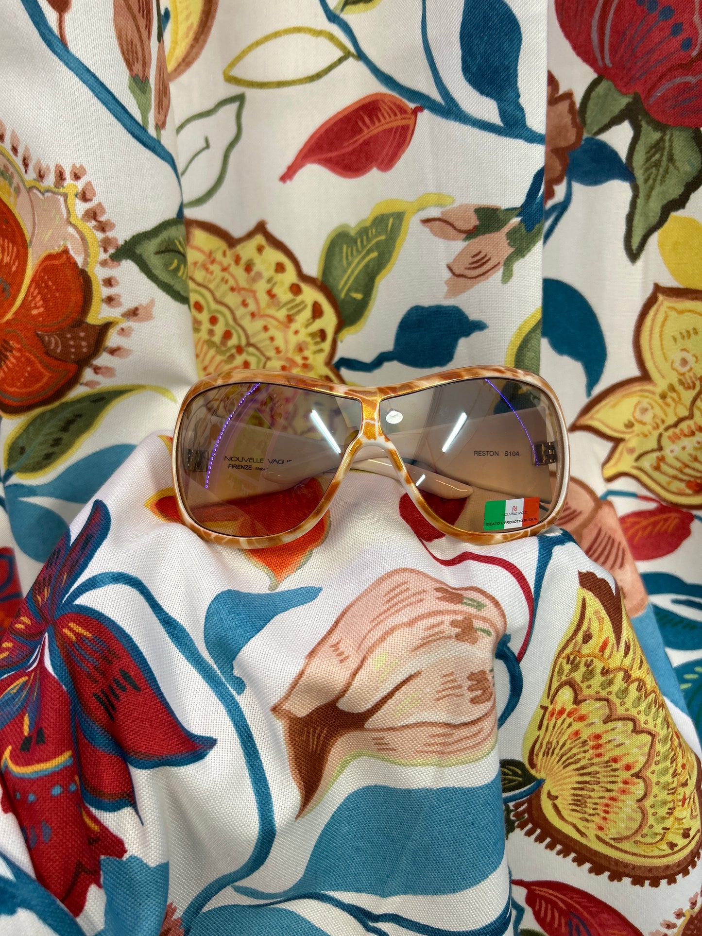 Orange gold and white deadstock shades sunglasses
