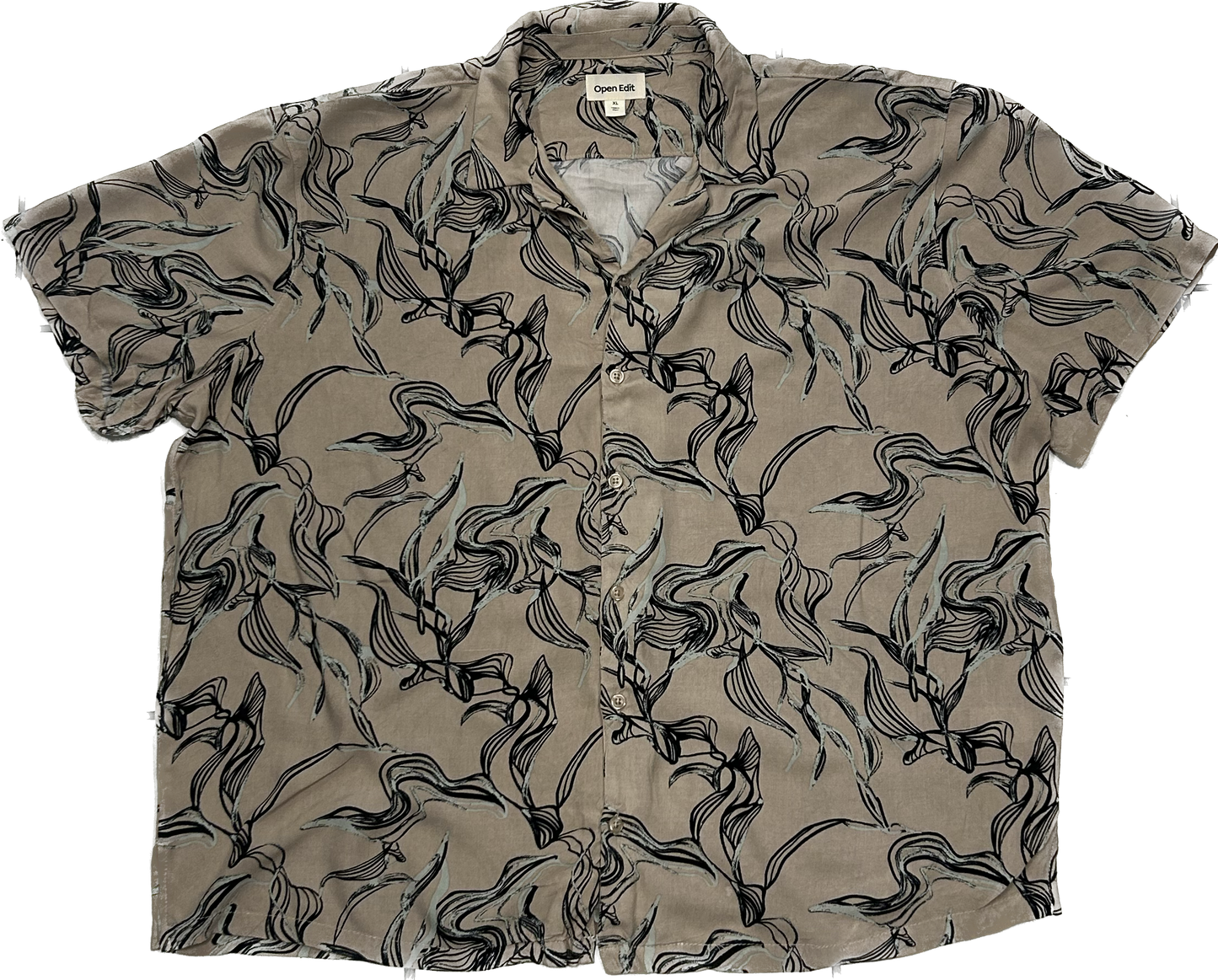 Brown and Black Floral Pattern Shirt