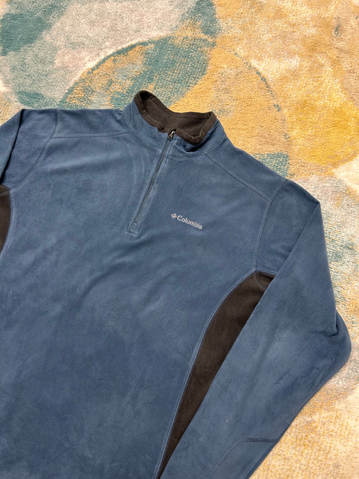 Columbia turquoise and gray light fleece Half-Zip