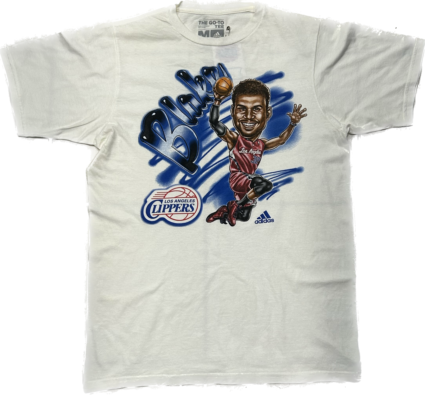 Adidas Retro White Graphic Clippers 'Blake' T-shirt