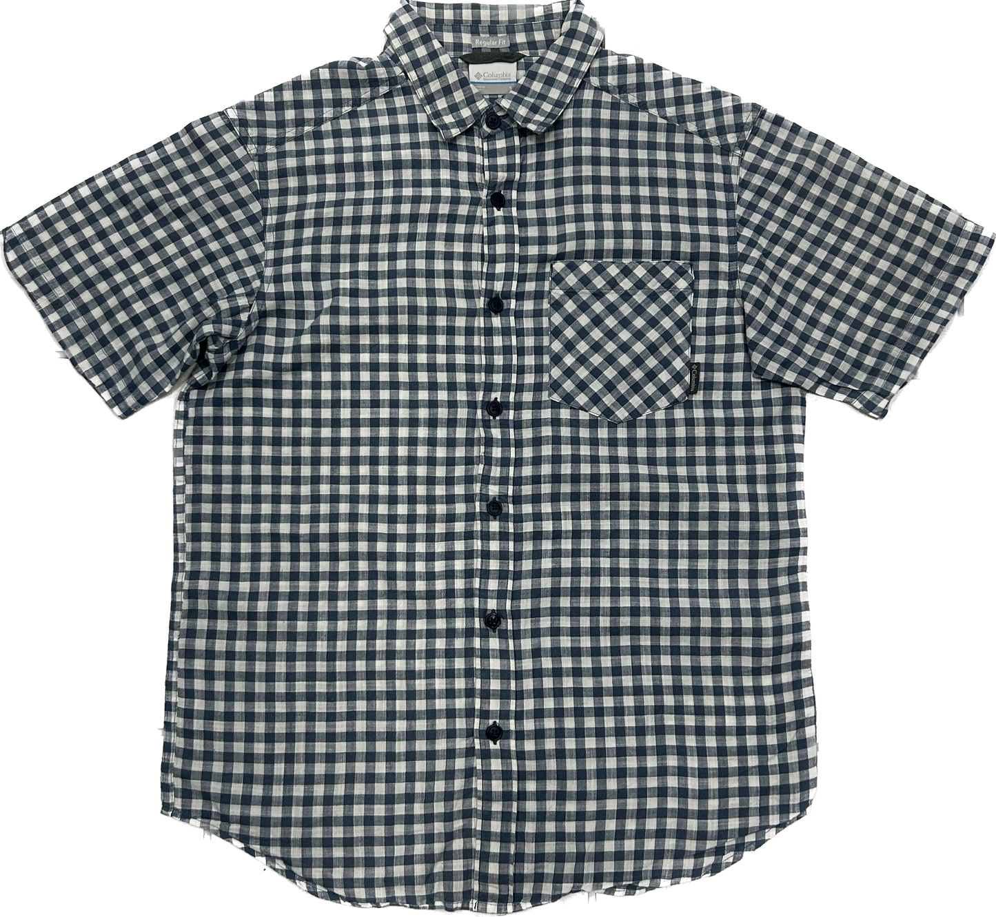 Columbia Dark Blue and White Plaid Shirt