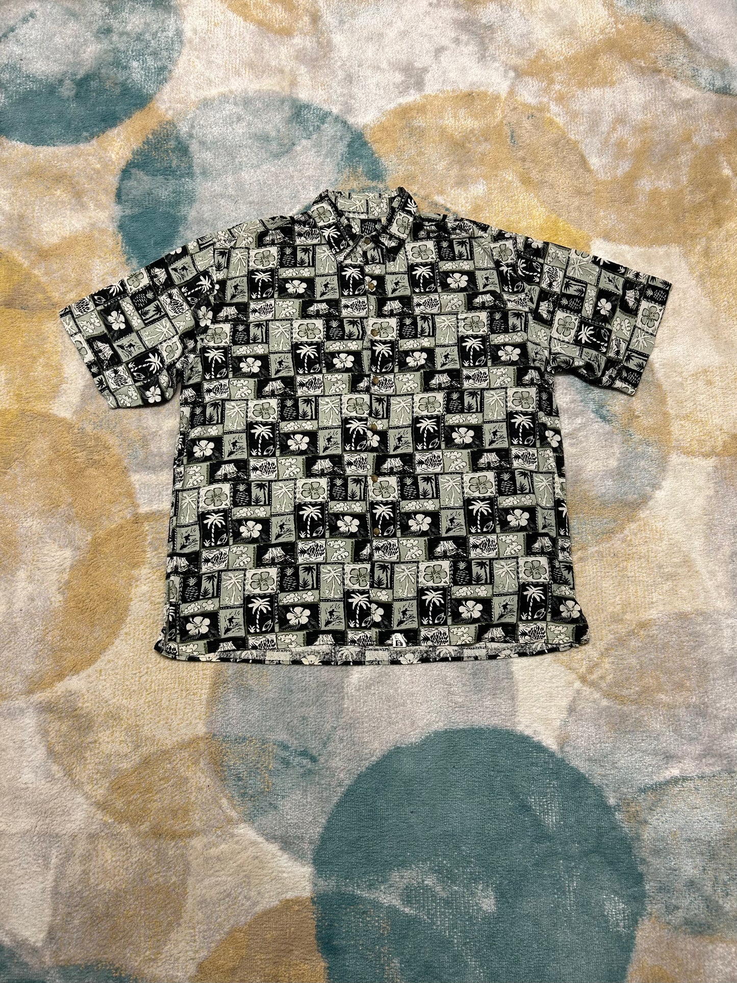 Silk patterned Palmtree oversized shirt