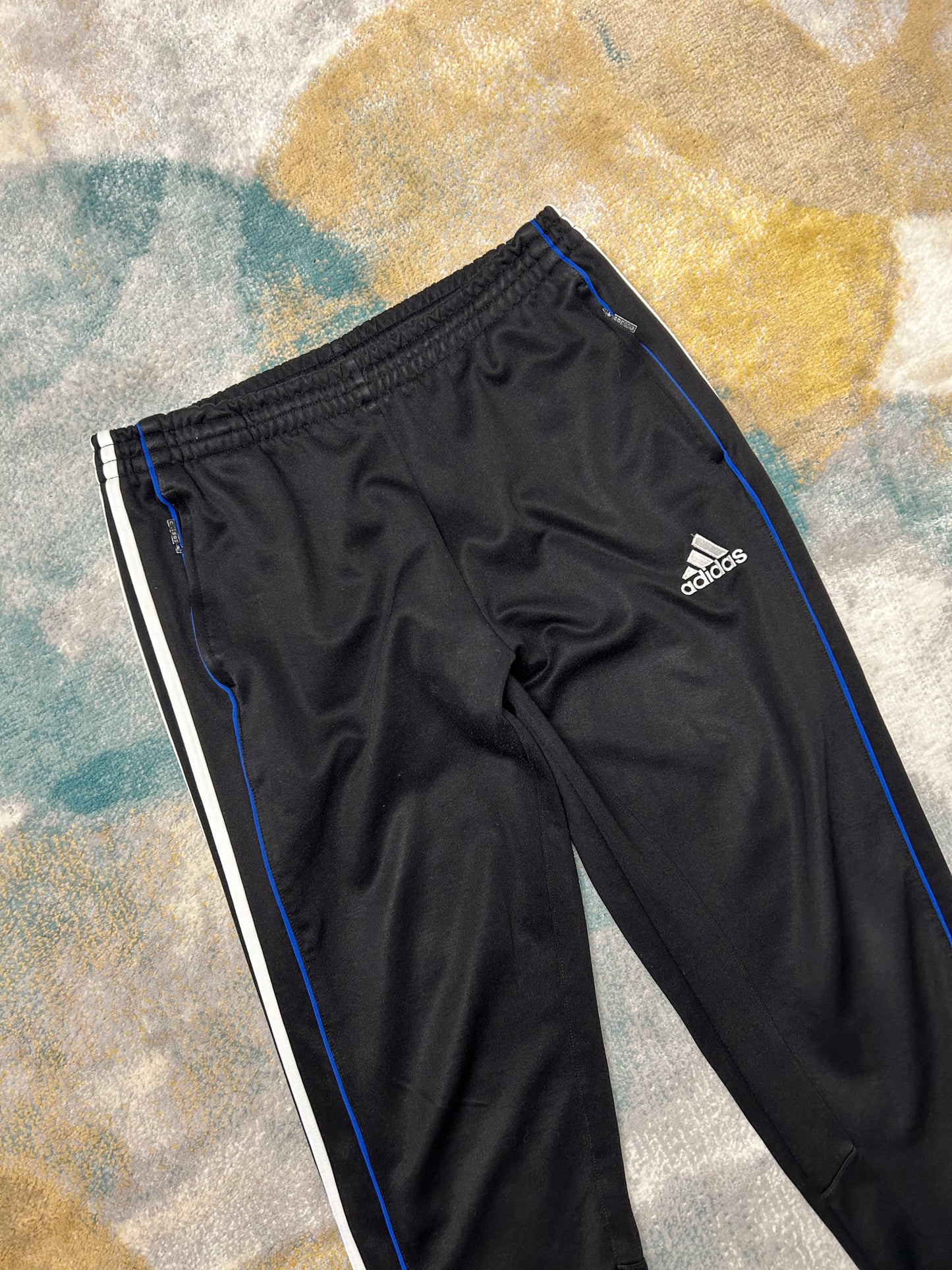 Adidas 00's black and blue trackpants