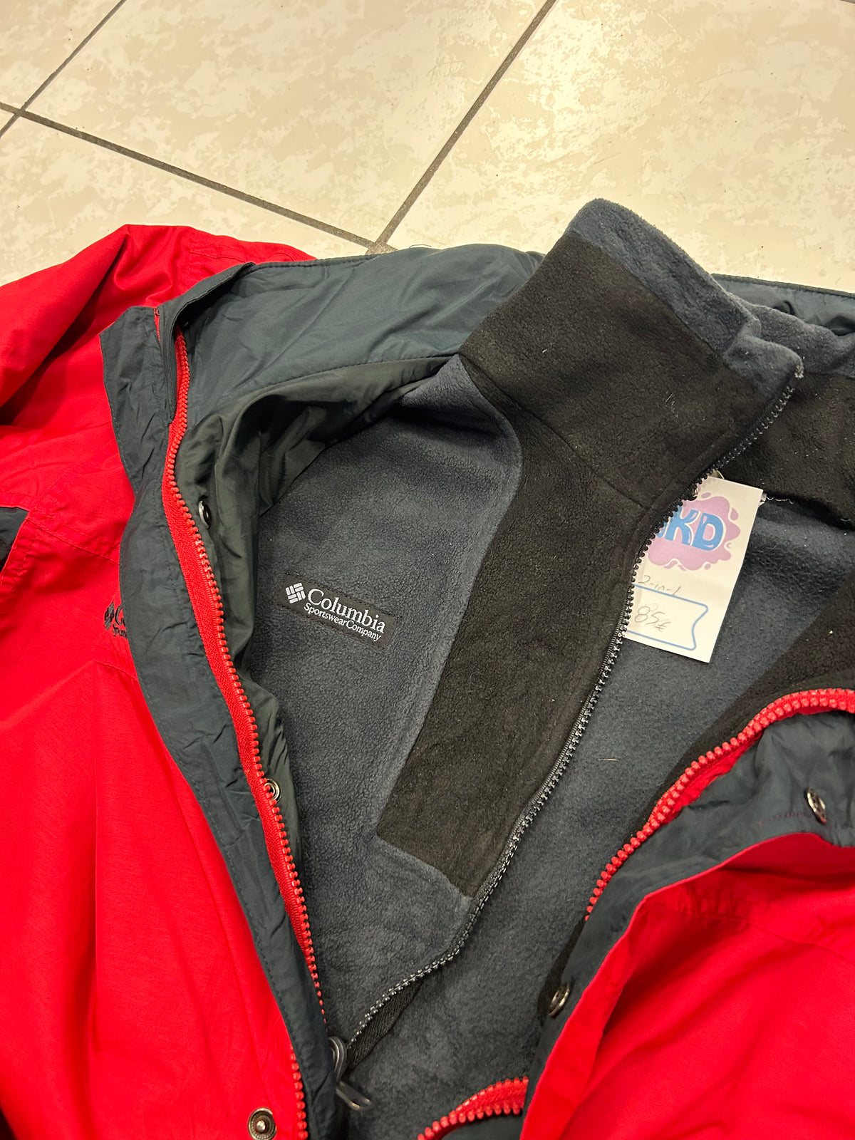 Columbia Retro 2-in-1 Waterproof Windbreaker Jacket with Detachable Fleece Interior