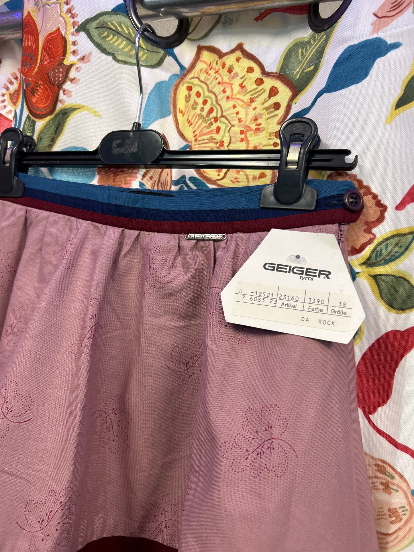 Y2k geiger deadstock Burgundy tones long skirt