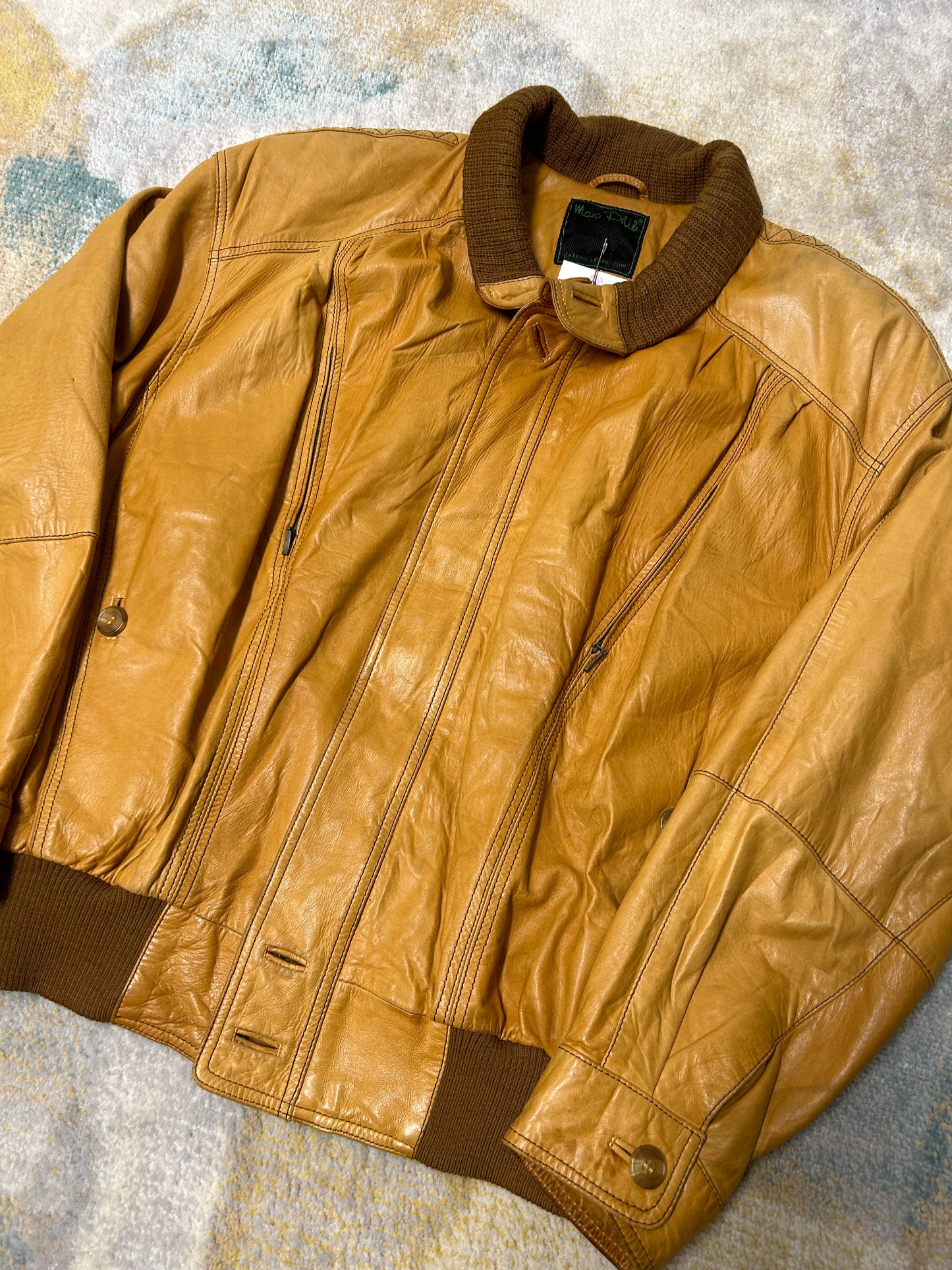 Tan brown 100% leather jacket