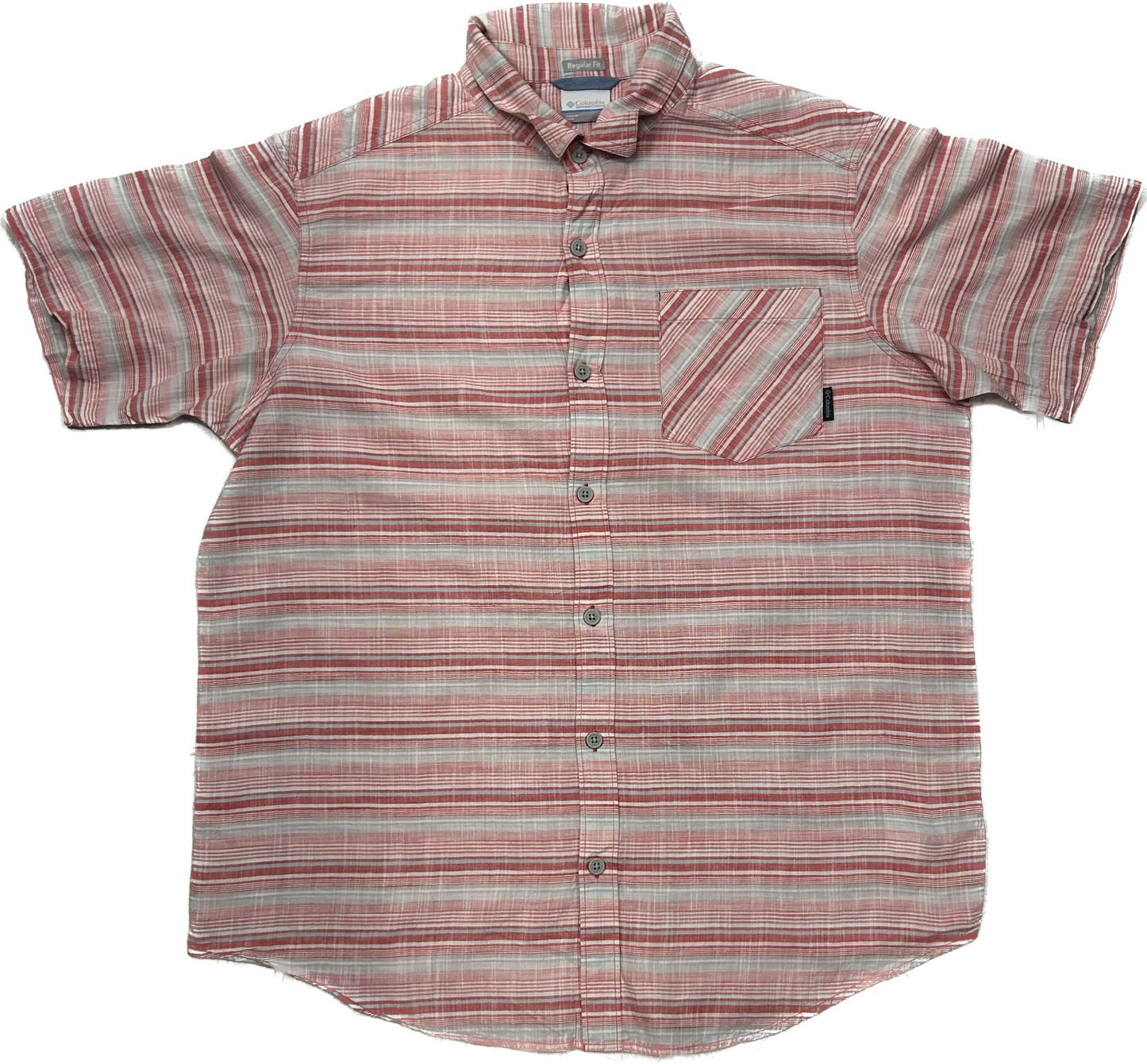 Columbia Pastel Red Pink and White Stripey Shirt