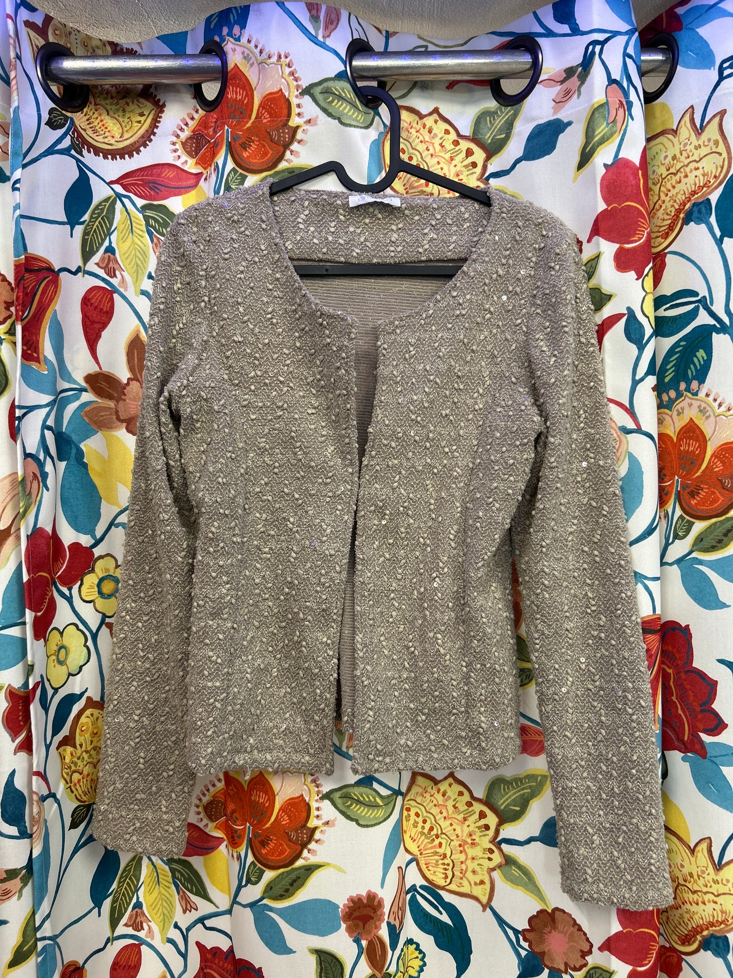 Y2k promod beige and gold sparkly jacket