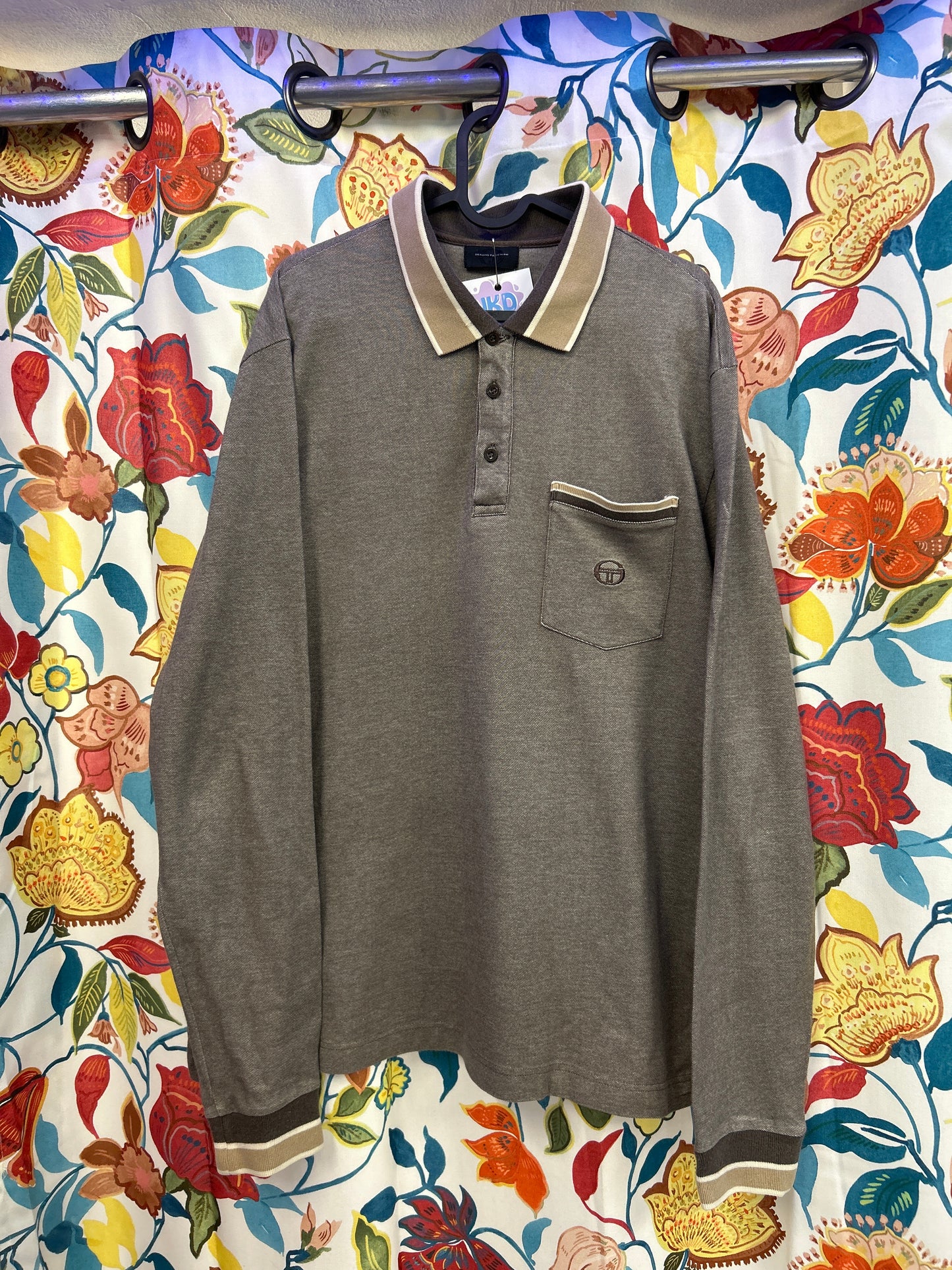 Sergio tacchini oversized brown retro polo crewneck