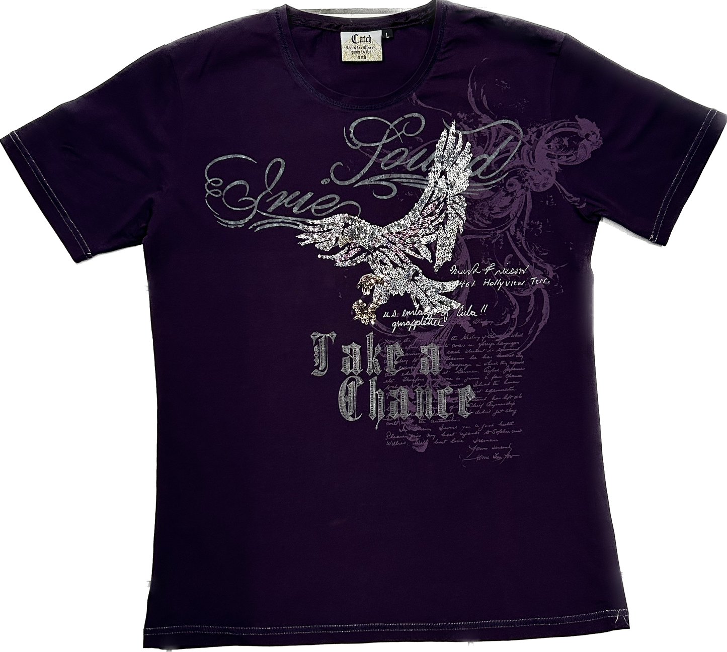 Y2K Vintage Purple Sequin T-shirt