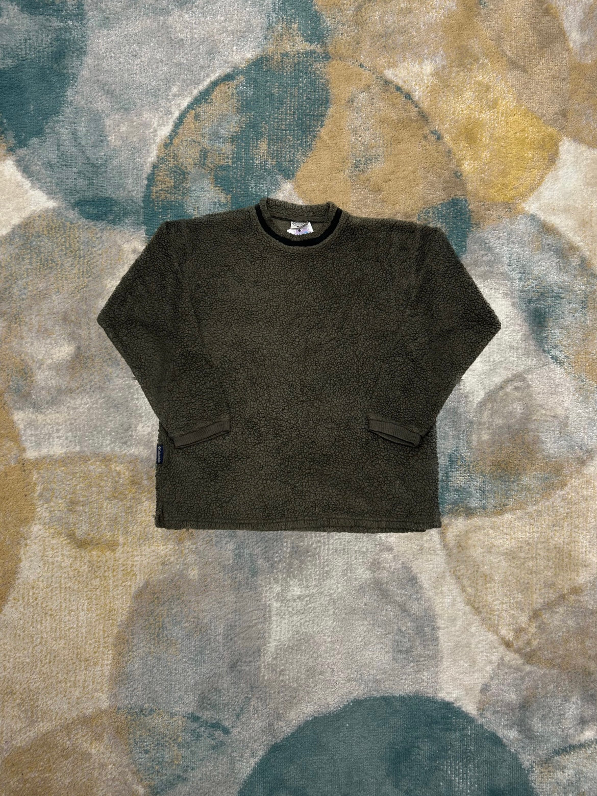 Columbia 90's Olive Green Fluffy Crewneck