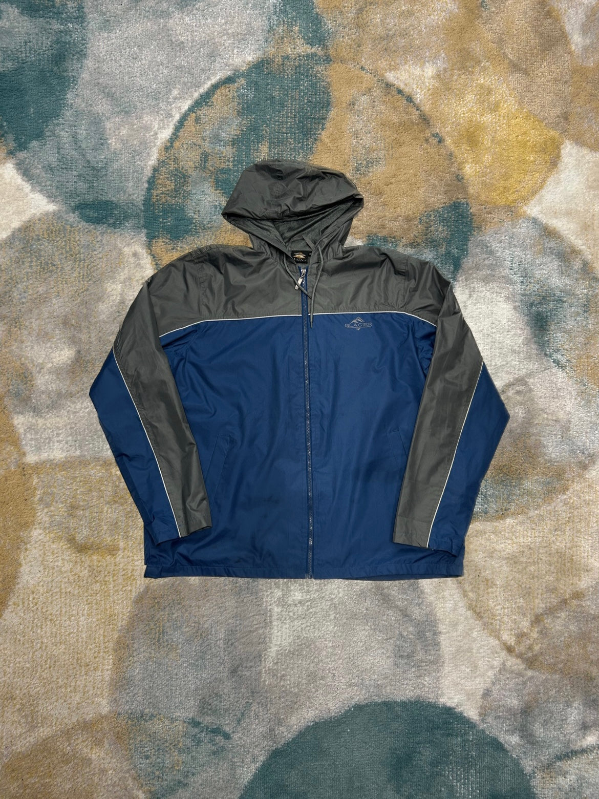 Grey and Blue Windbreaker