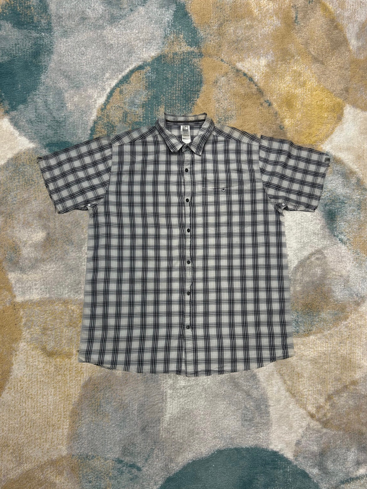 TheNorthFace White and Blue Checkered Shirt