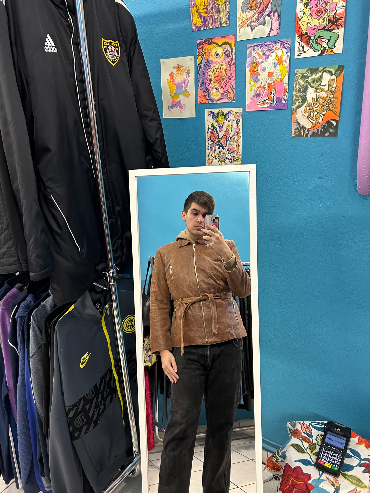 Brown Distressed Cowboy Leather Jacket