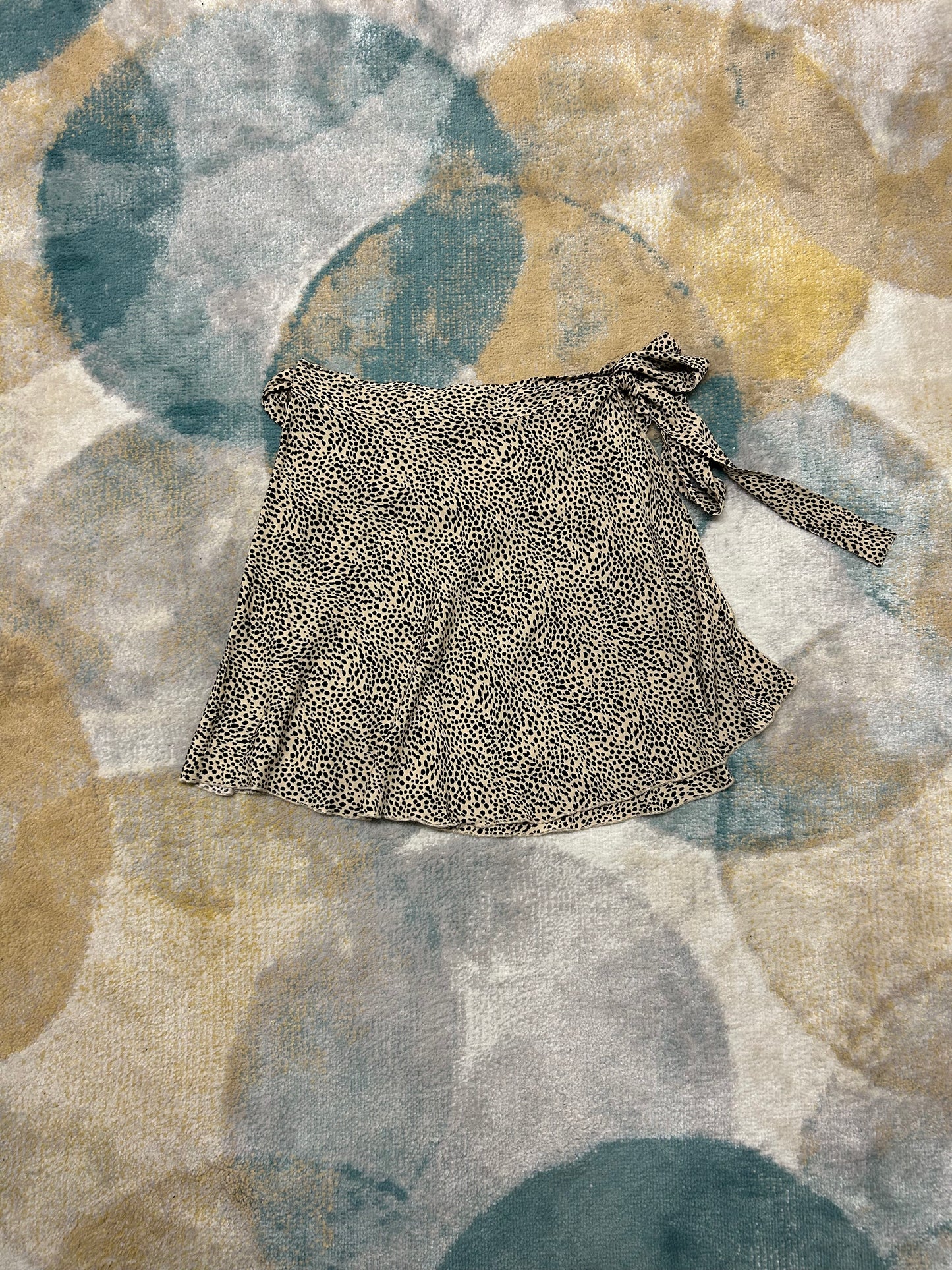 Y2k leopard wrap around skirt