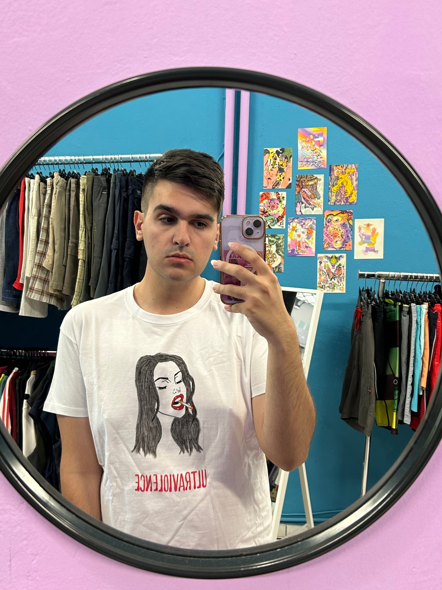 Ultraviolence red LDR portrait handmade t-shirt