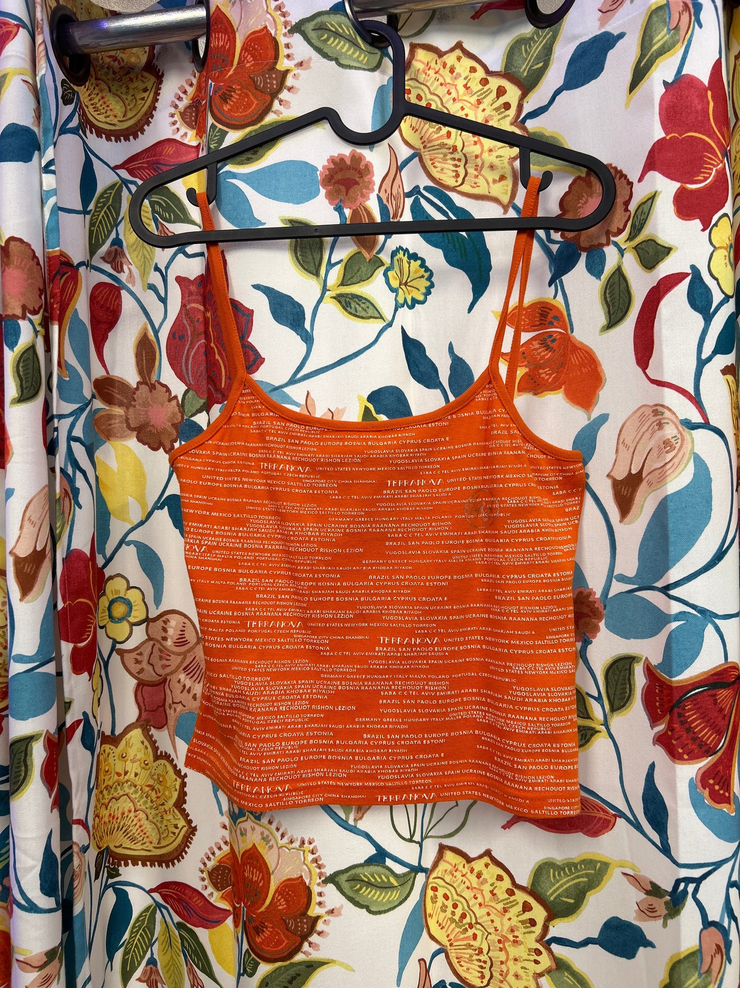 Y2k orange retro terranova cities tank top