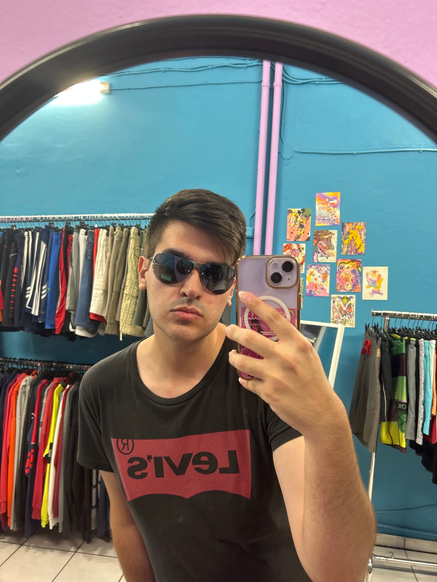Silver metal and black deadstock shades with uv protection