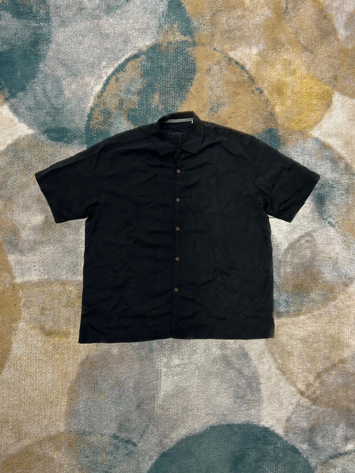 Black 100% Silk Summer Shirt