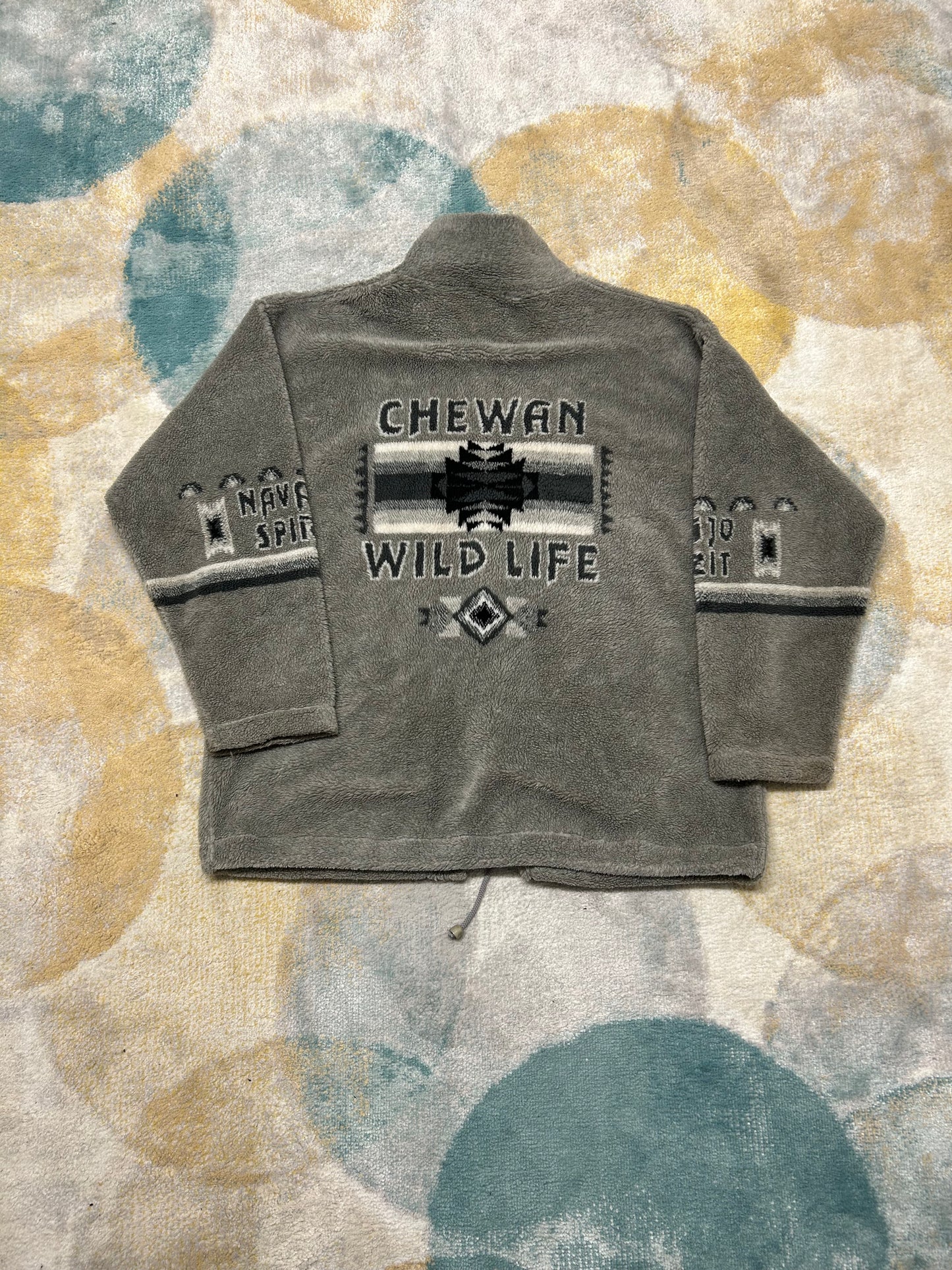 Brown Native America Fluffy Heavy Fleece Jackey