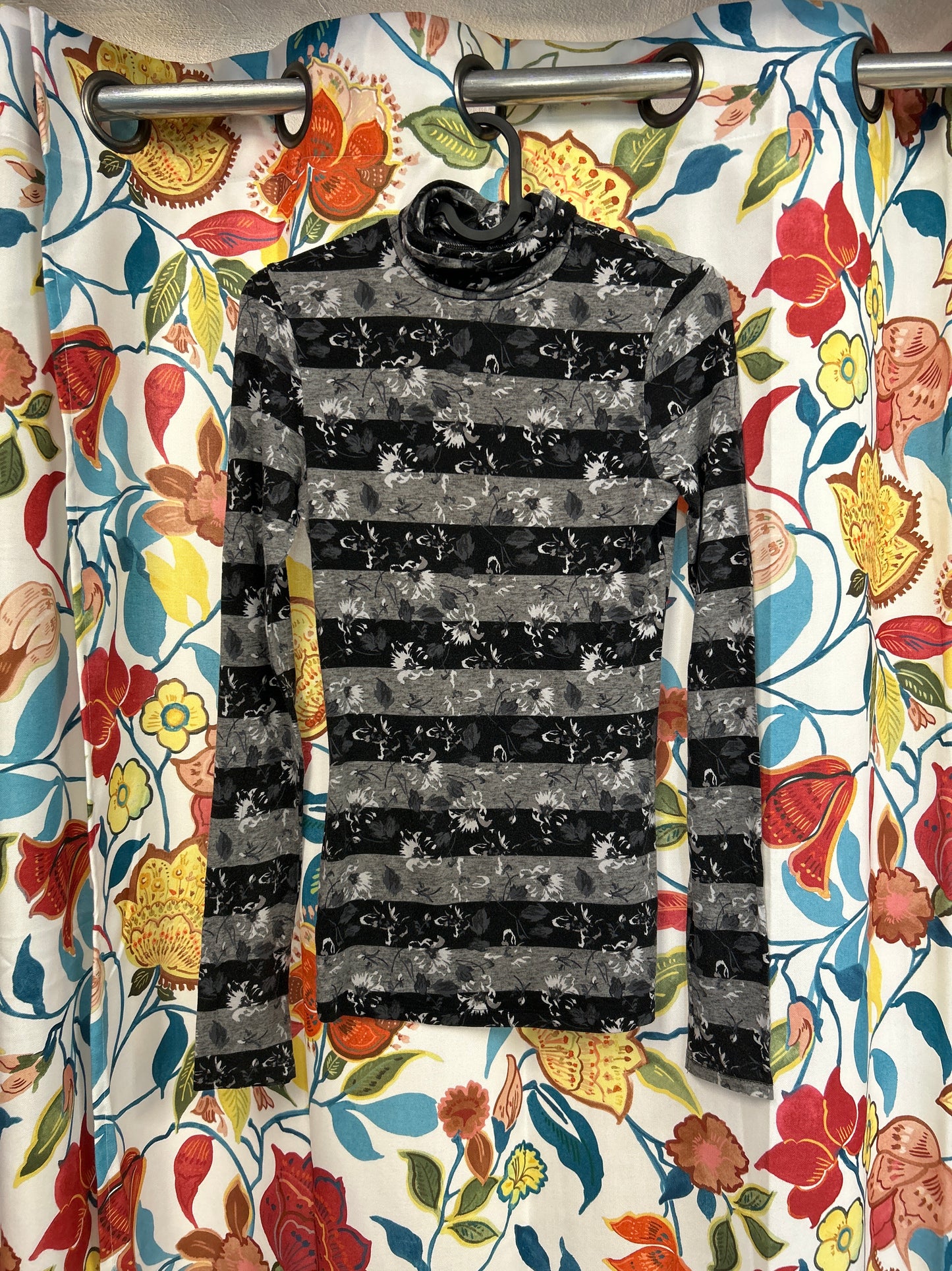 Y2k tezenis light cotton floral turtleneck