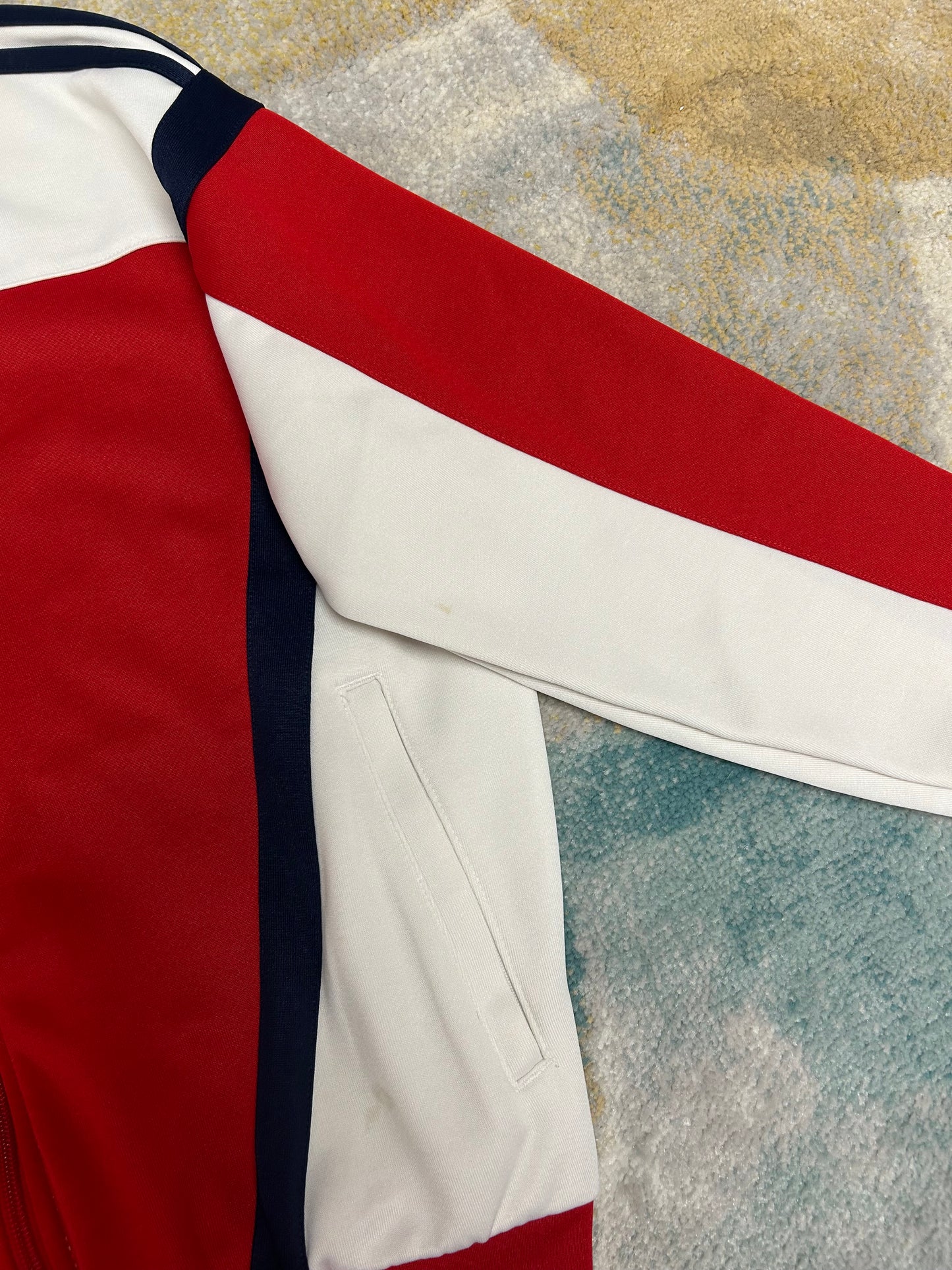 Adidas Red and White Retro Trackjacket