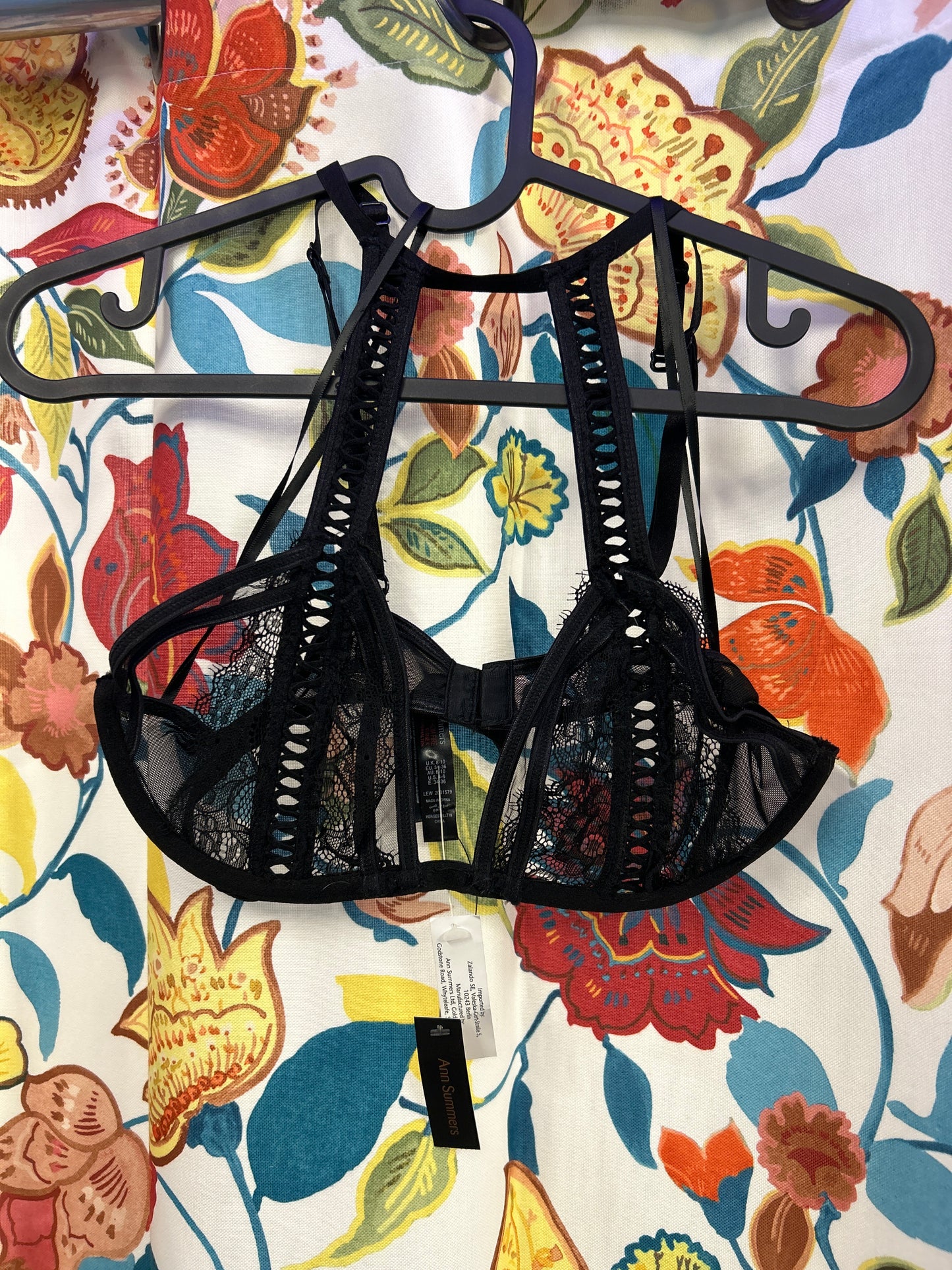 Y2k deadstock black lace top