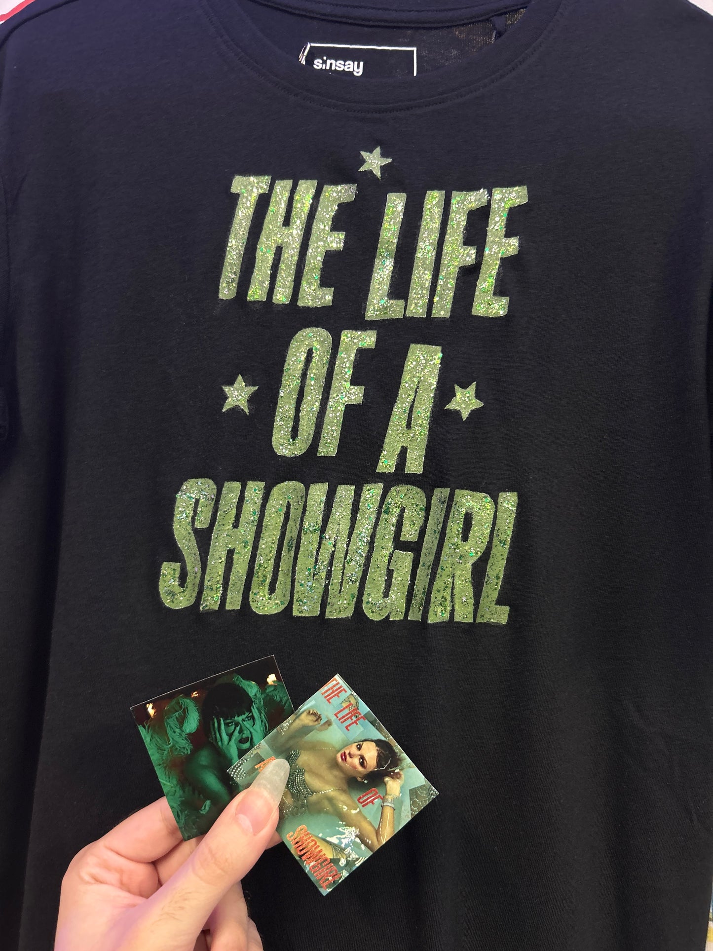 Taylor Swift 'The Life of a Showgirl' Black Handpainted T-shirt