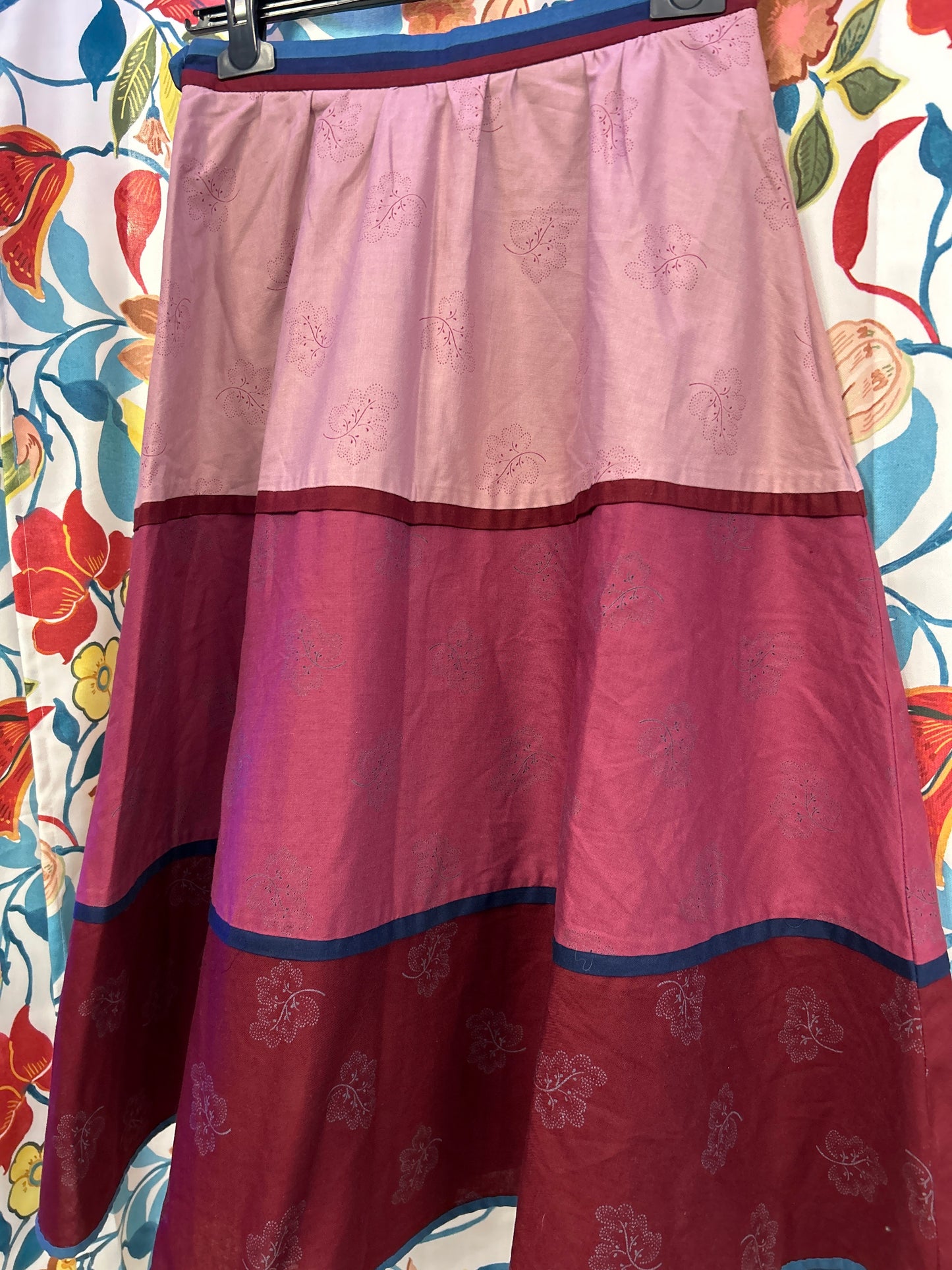 Y2k geiger deadstock Burgundy tones long skirt